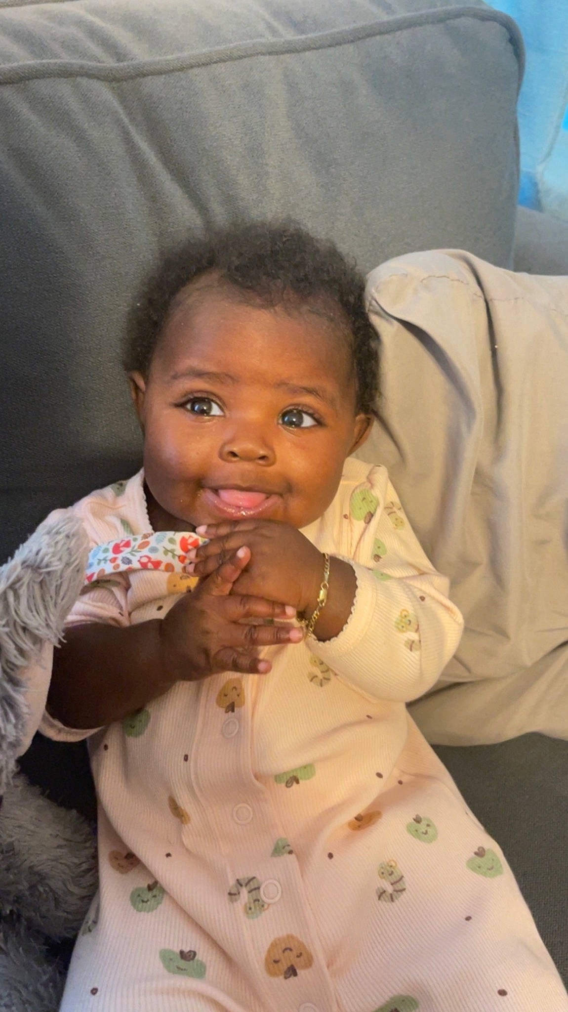 Joie Marie joined the competition — help win amazing prizes! baby, baby_toddler_clothing, cheek, child, chin, eye, eyelash, face, hair, happy, head, lip, mouth, nail, nose, person, sitting, skin, sleeve, smile