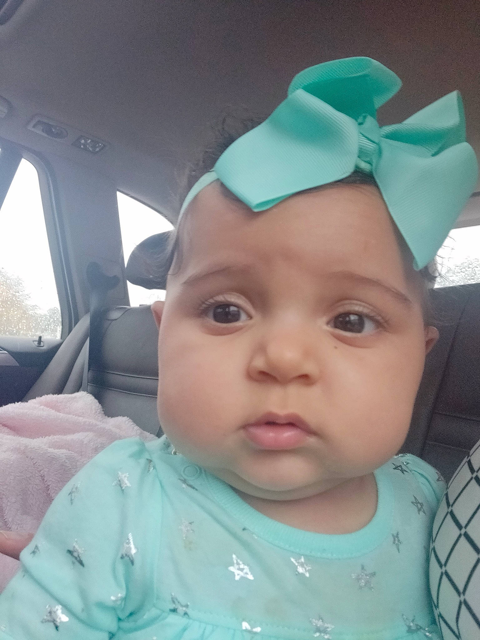 Jasmina is registered to the contest to win money with this photo: cheek, child, chin, cool, day, ear, eye, eyebrow, face, forehead, girl, hair_accessory, head, headband, headgear, infant, nose, person, product, skin