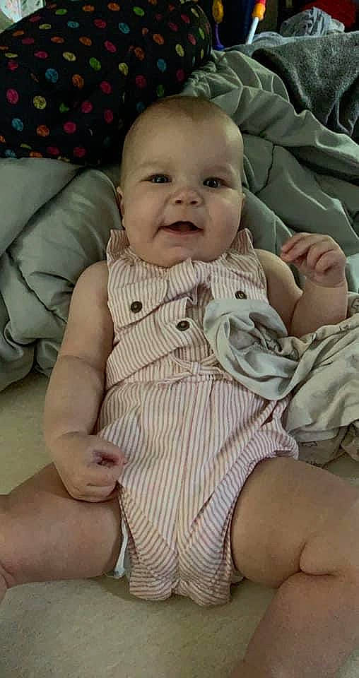 Callen joined the competition — help win amazing prizes! baby, baby_toddler_clothing, cheek, child, chin, comfort, eye, face, happy, head, iris, linens, lip, mouth, person, skin, sleeve, smile, textile, thigh