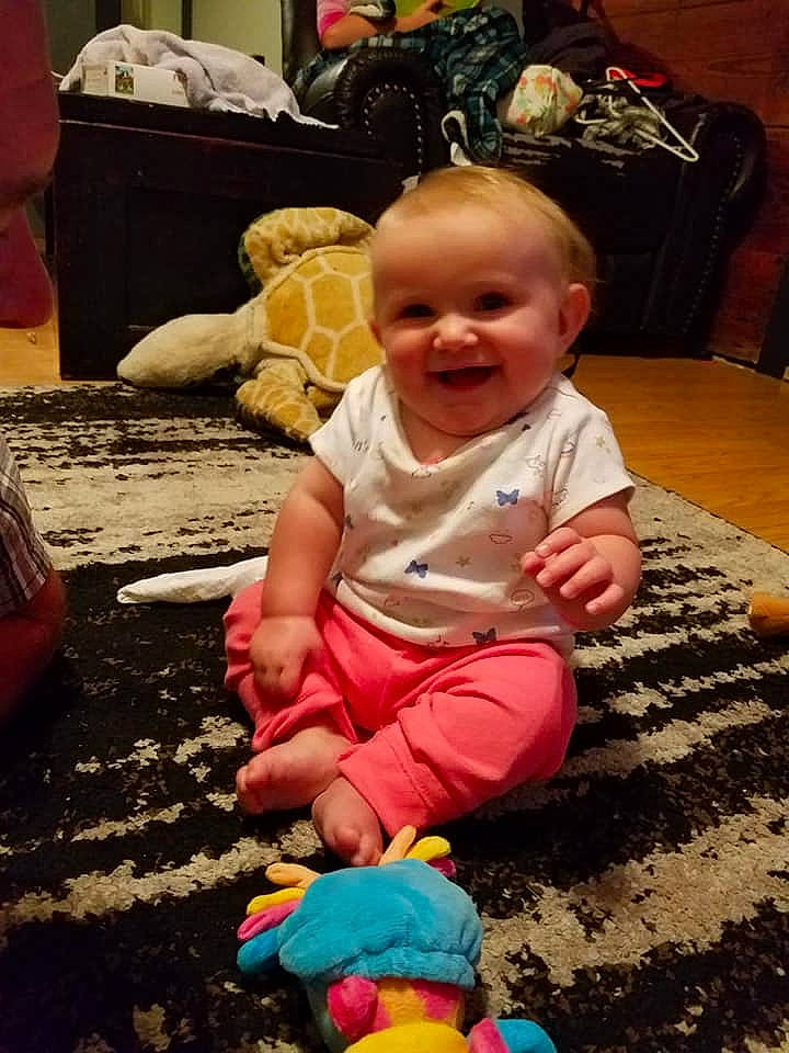 Ada is registered to the contest to win money with this photo: baby, child, fun, joy, person, play, sitting, toddler, toy