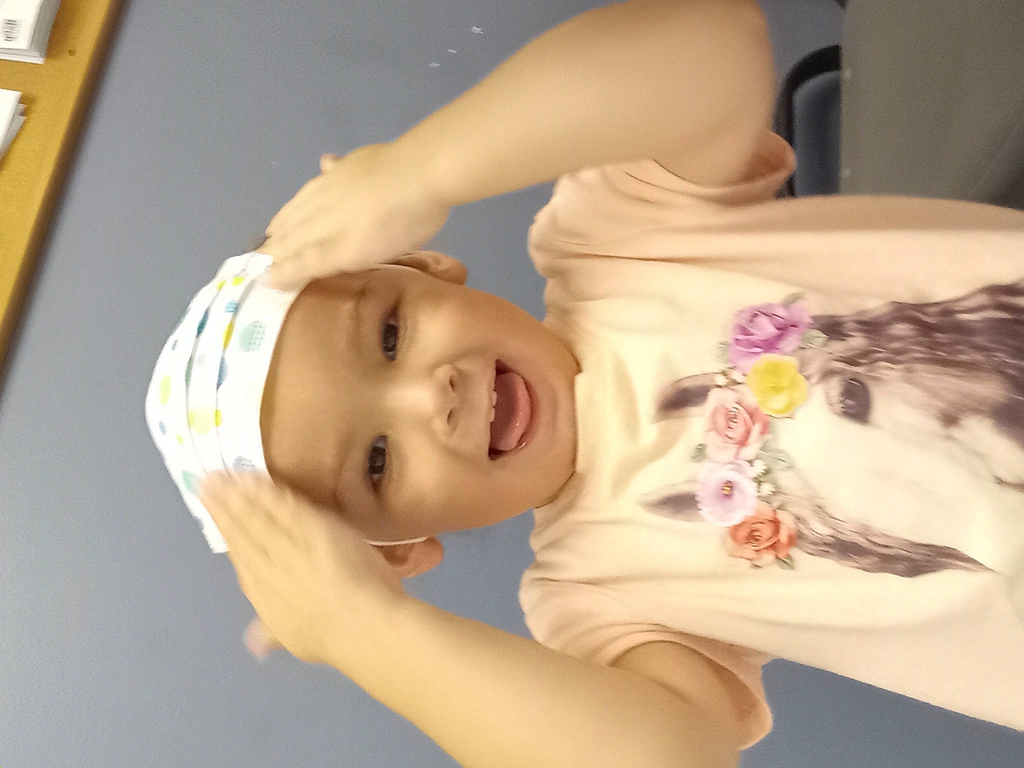 Ivy Rose joined the competition — help win amazing prizes! abdomen, baby_products, cheek, chest, child, elbow, eyelash, fun, gesture, happy, headwear, laugh, lip, mouth, neck, nose, person, picture_frame, room, sleeve