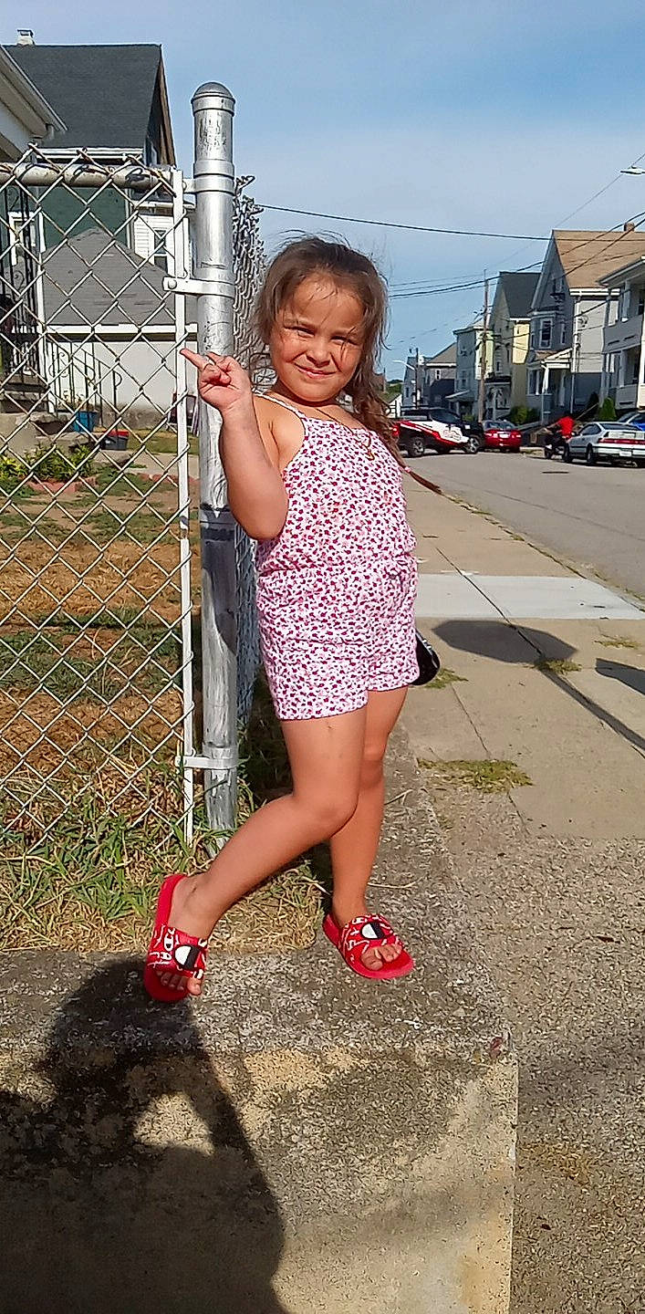 Ariah Lynn is registered to the contest to win money with this photo: asphalt, car, child, city, electric_blue, eye, fence, fun, human_leg, joy, leg, leisure, magenta, mesh, pattern, person, road_surface, sky, thigh, toddler