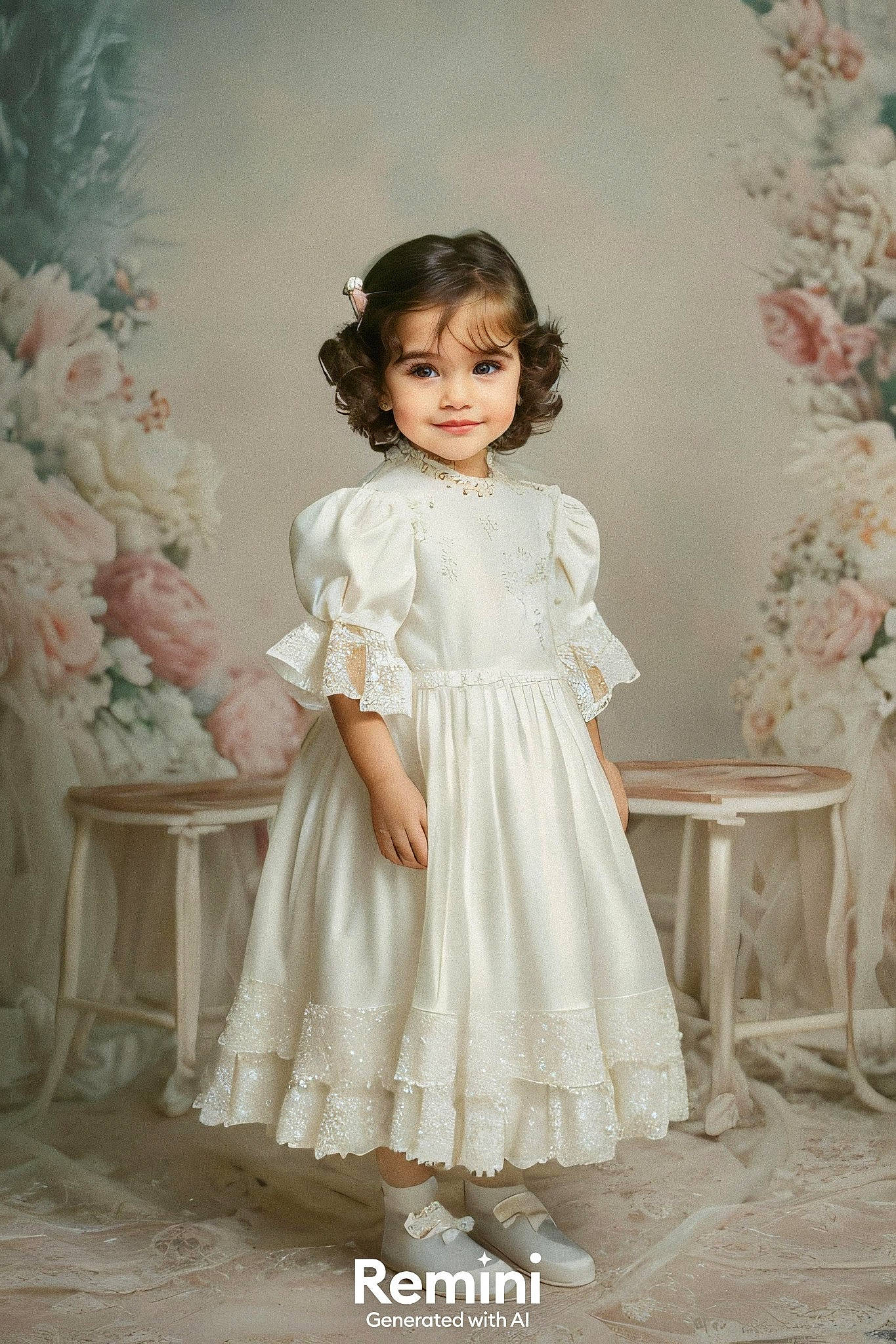 Eva a rejoint le concours — aidez-le/la à gagner de superbes lots ! bridal_accessory, bridal_clothing, bridal_party_dress, day_dress, dress, embellishment, fashion_design, flash_photography, formal_wear, gown, happy, joy, one_piece_garment, peach, person, petal, pink, plant, smile, standing