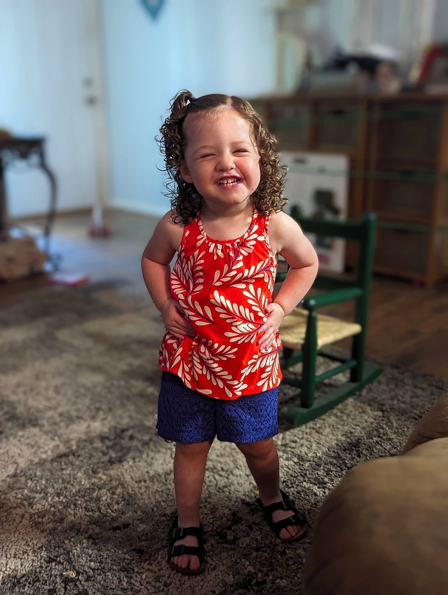 Presley joined the competition — help win amazing prizes! baby_toddler_clothing, child, eye, flash_photography, flooring, fun, grass, happy, human_leg, joy, leisure, pattern, person, portrait_photography, sitting, smile, standing, summer, t_shirt, toddler