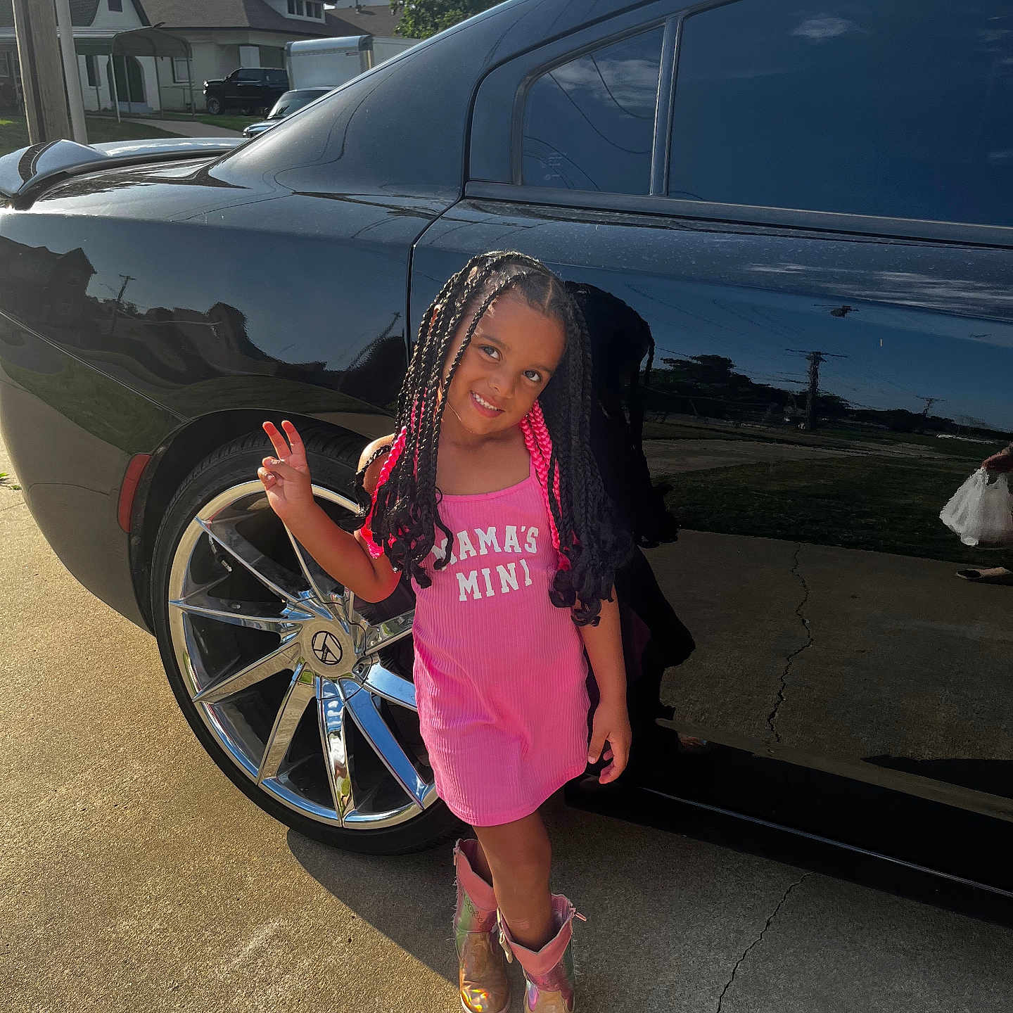 Henley joined the competition — help win amazing prizes! alloywheel, car, carwheel, child, clothing, dress, face, female, footwear, girl, machine, person, pickuptruck, shoe, spoke, tire, transportation, truck, vehicle, wheel