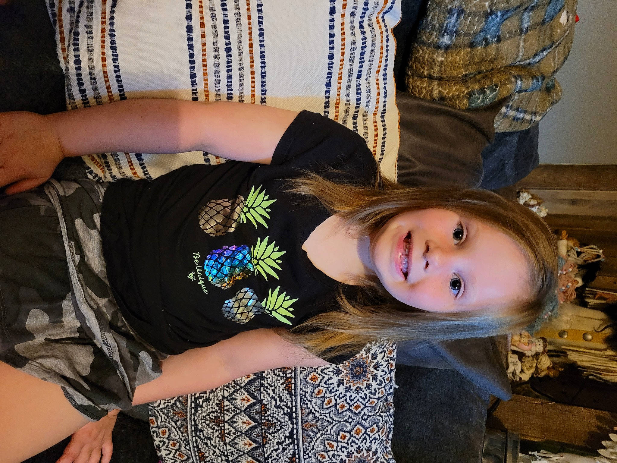 Samara is registered to the contest to win money with this photo: black_hair, brown_hair, cool, elbow, flash_photography, fun, hairstyle, happy, head, human_leg, joy, long_hair, neck, pattern, person, shoulder, sleeve, smile, thigh, trunk