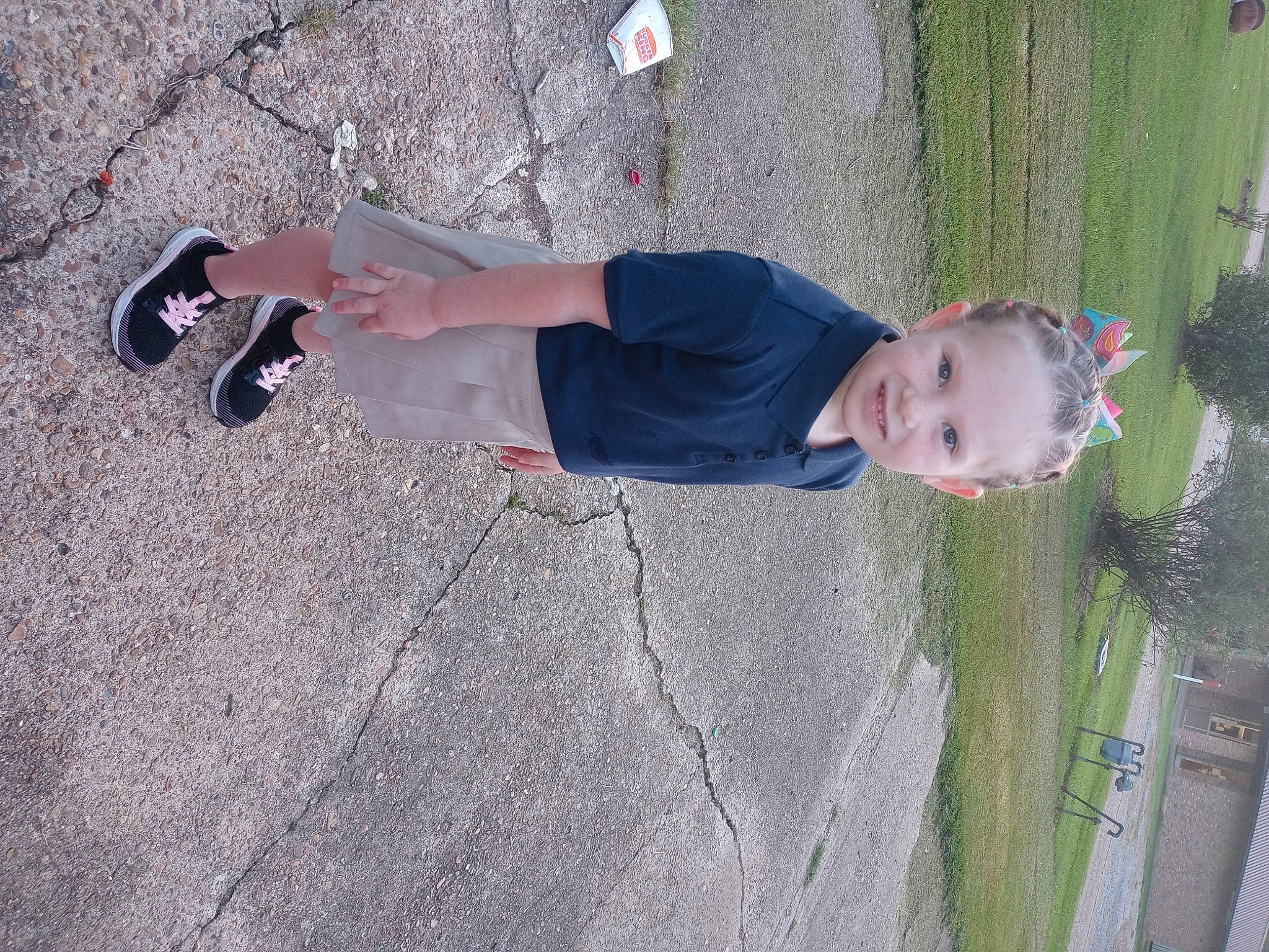 Samara joined the competition — help win amazing prizes! asphalt, carmine, child, concrete, flooring, fun, grass, human_leg, joy, line, outdoor_shoe, pattern, person, plant, recreation, road_surface, shadow, soil, toddler, walking_shoe