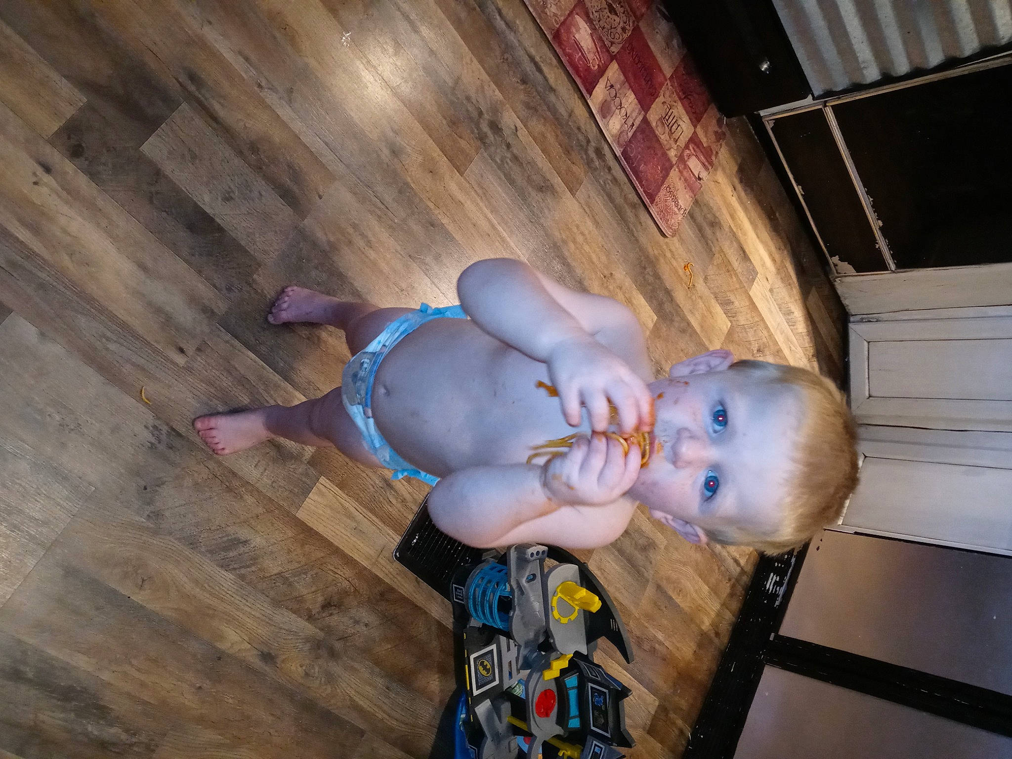 Dagan joined the competition — help win amazing prizes! baby, baby_toddler_clothing, ceiling, child, electric_blue, flash_photography, flooring, fun, happy, hardwood, headgear, human_leg, person, purple, room, smile, toddler, toy, wood, wood_flooring
