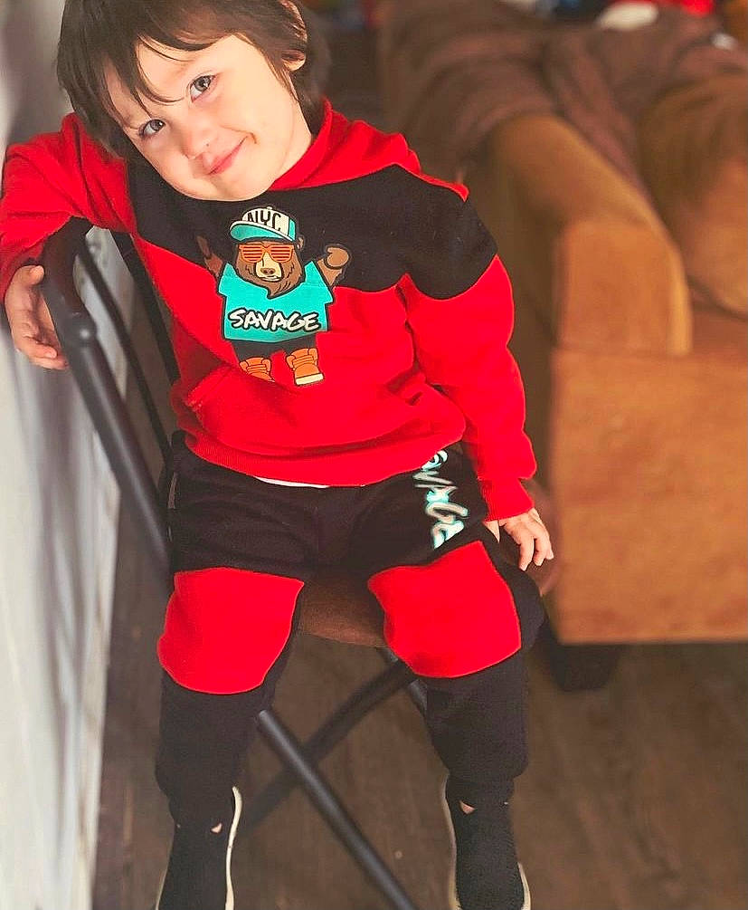 Jakoby joined the competition — help win amazing prizes! baby_toddler_clothing, child, comfort, event, facial_expression, fun, happy, human_leg, joy, knee, leg, mouth, person, personal_protective_equipment, red, shoe, sleeve, smile, sock, sportswear