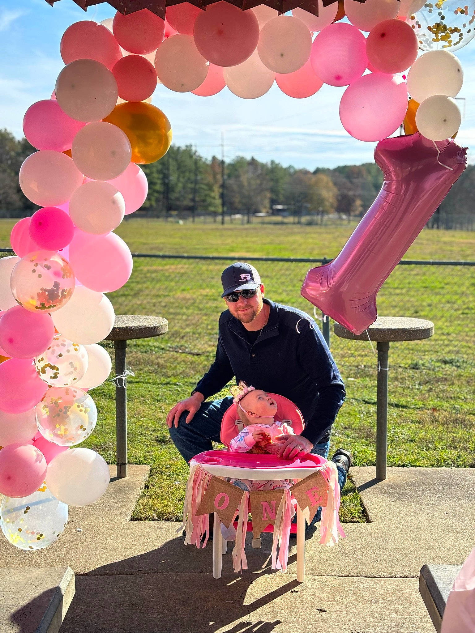 Laney joined the competition — help win amazing prizes! balloon, beauty, fun, grass, happy, hat, headwear, joy, leisure, magenta, nature, outdoor_furniture, party_supply, person, photograph, pink, plant, sky, snapshot, summer