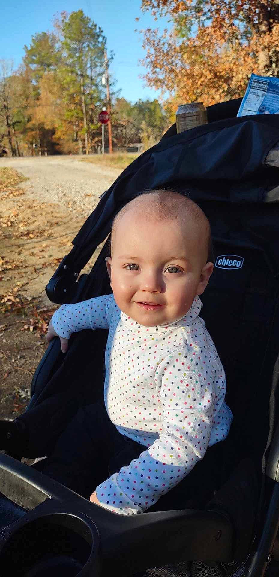 Laney joined the competition — help win amazing prizes! baby, baby_products, baby_toddler_clothing, cool, electric_blue, fashion_accessory, fun, grass, hairstyle, happy, head, headgear, leisure, person, sitting, skin, sleeve, smile, tints_and_shades, toddler