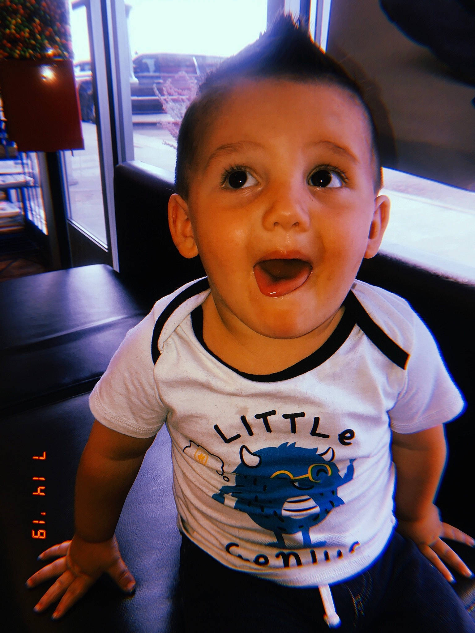 Atreyu is registered to the contest to win money with this photo: cheek, child, chin, cool, ear, eye, face, facial_expression, fun, head, iris, laugh, male, mouth, organ, person, product, skin, smile, surprise