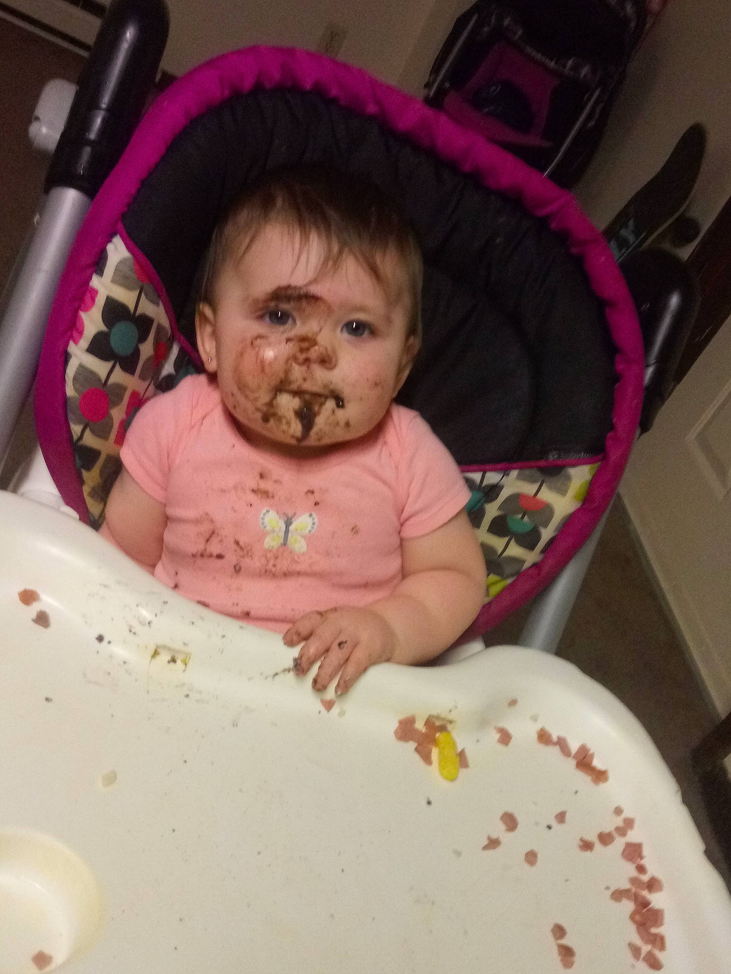 Payten is registered to the contest to win money with this photo: baby, birth, birthday, cheek, child, eating, eye, face, food, head, party, person, pink, skin, toddler