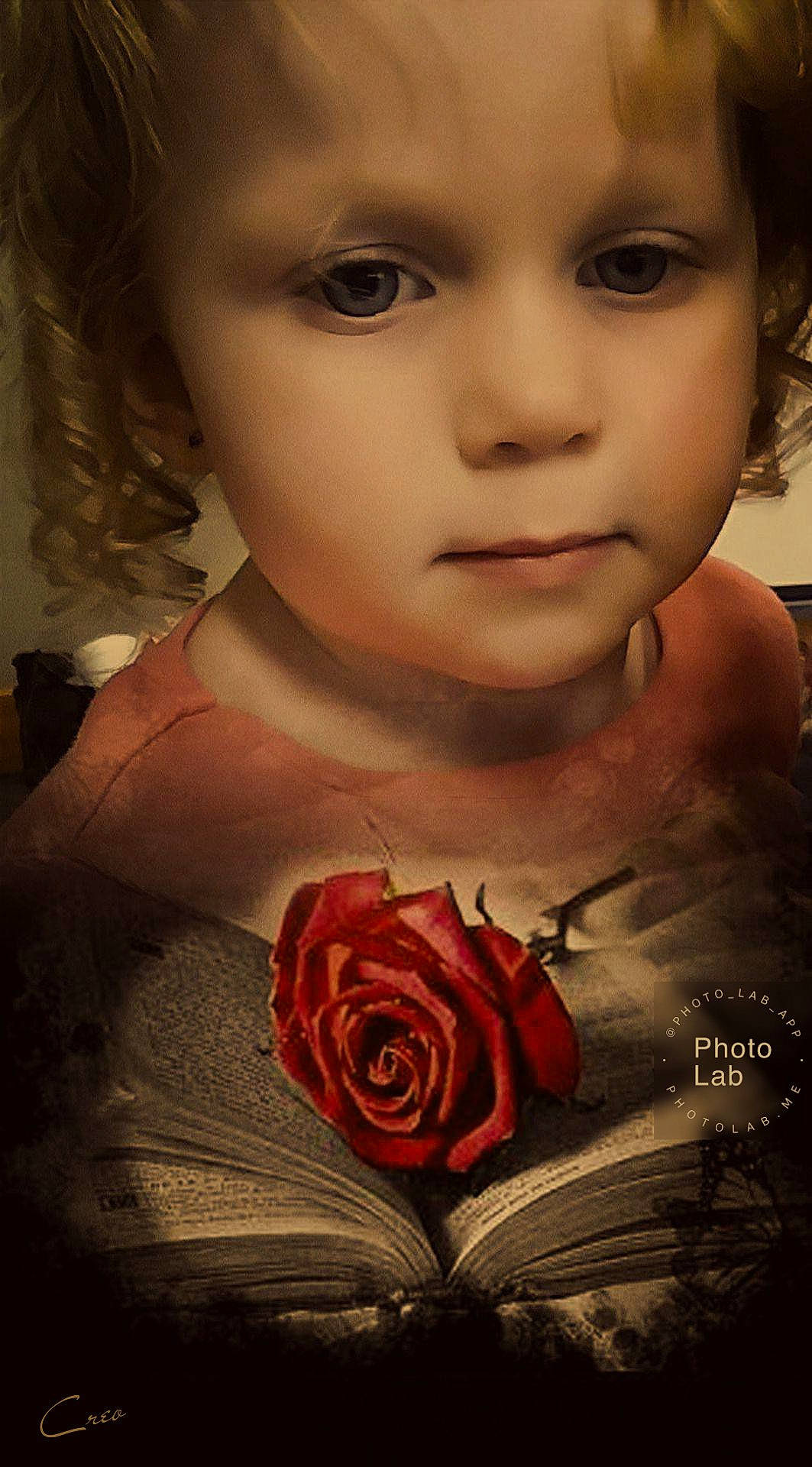 Clarity is registered to the contest to win money with this photo: cheek, child, chin, eye, eyelash, face, flower, lip, mouth, neck, nose, person, petal, photography, plant, portrait, rose, rose_family