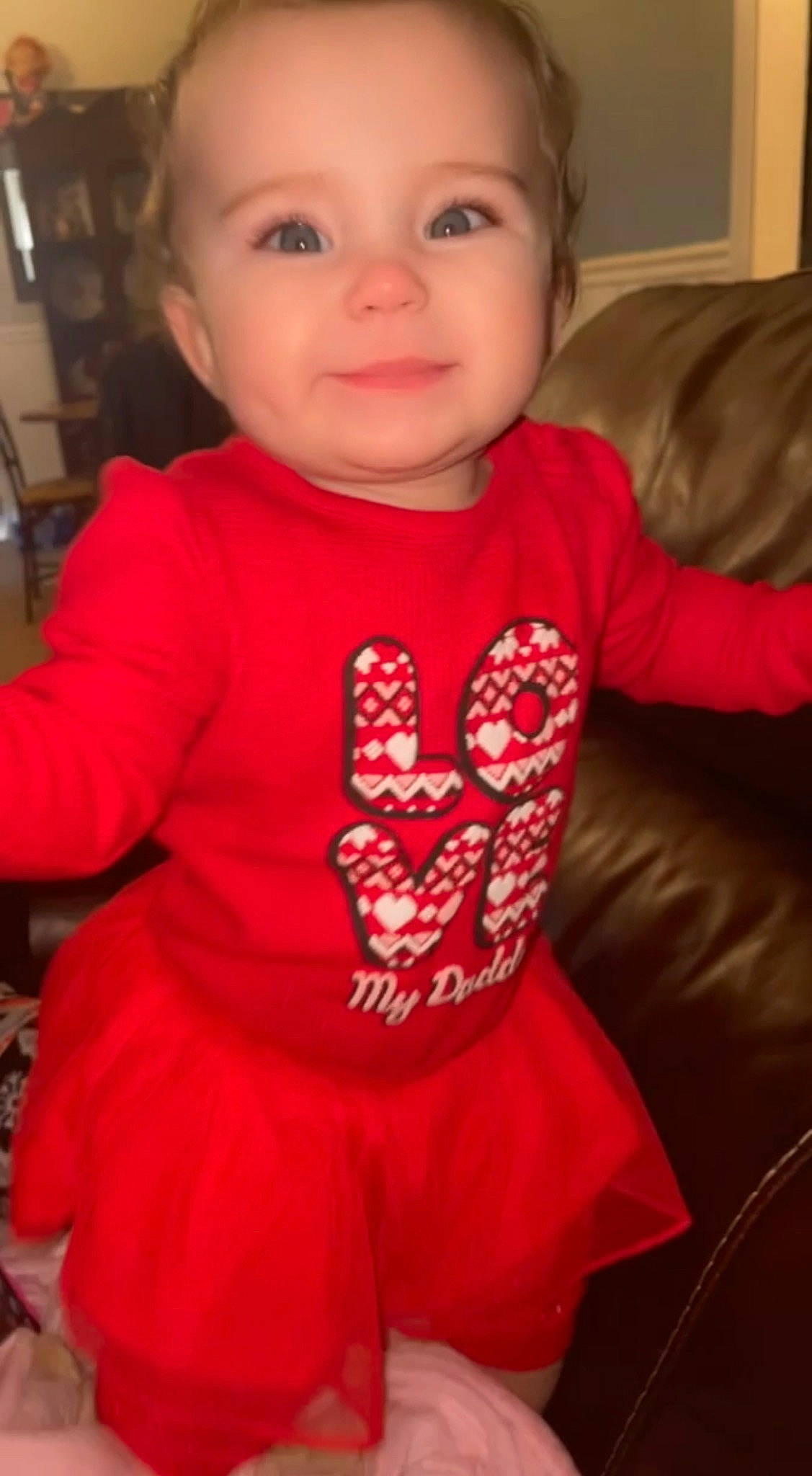 Avalee joined the competition — help win amazing prizes! baby, baby_toddler_clothing, blurred, carmine, cheek, child, eyelash, face, flooring, fun, happy, lip, magenta, pattern, person, pink, skin, sleeve, smile, standing