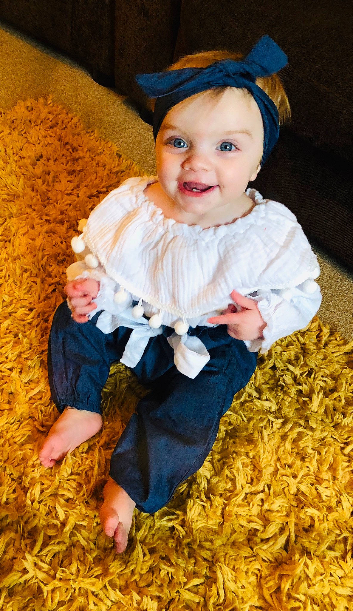 Iylah joined the competition — help win amazing prizes! baby, baby_products, child, child_model, costume, fun, happy, joy, person, photography, portrait, product, sitting, smile, toddler, yellow