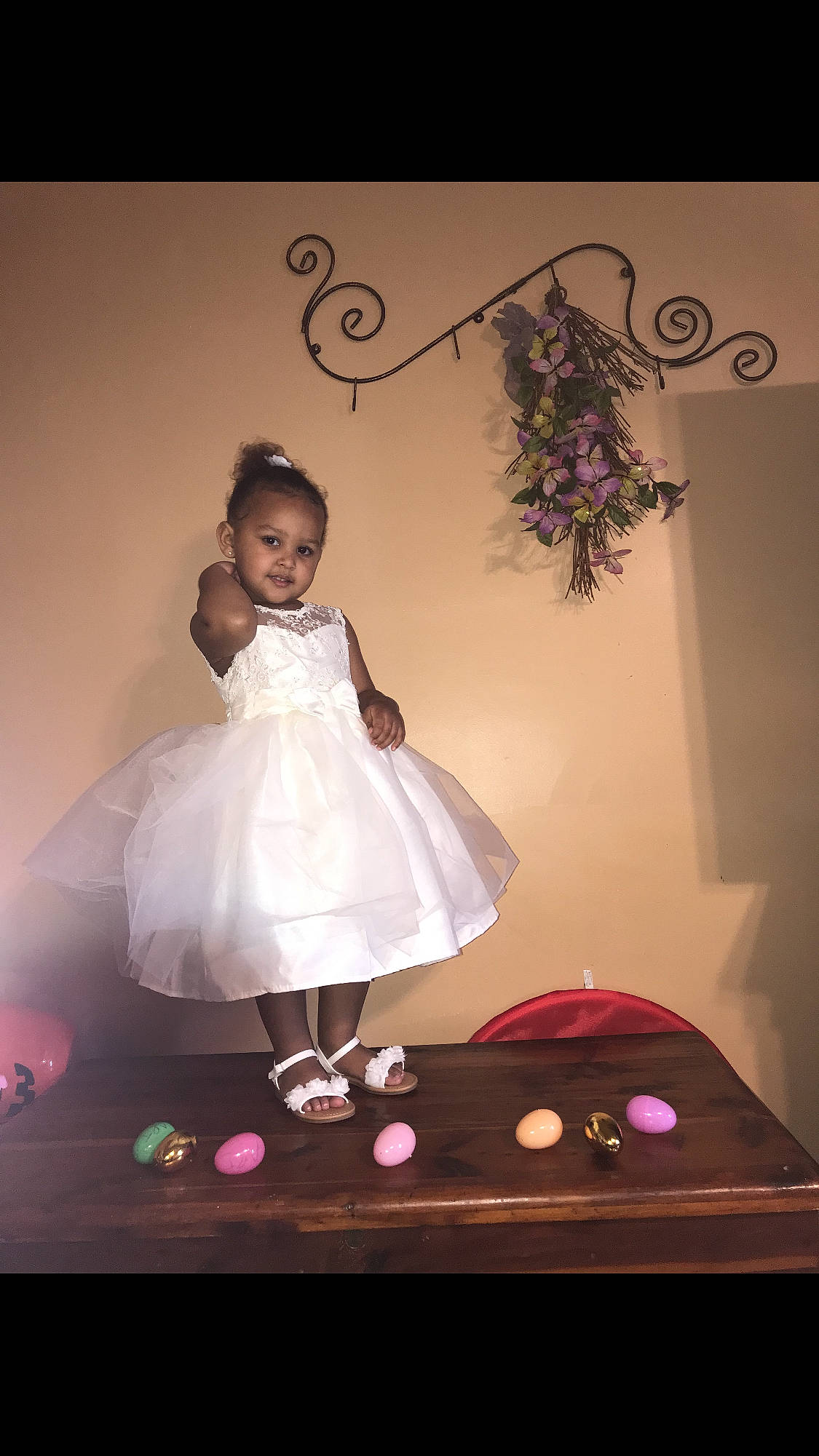 Amaria is registered to the contest to win money with this photo: bridal_accessory, child, costume, dress, flower_girl, formal_wear, gown, hair_accessory, headpiece, person, photography, pink, toddler, wedding_ceremony_supply