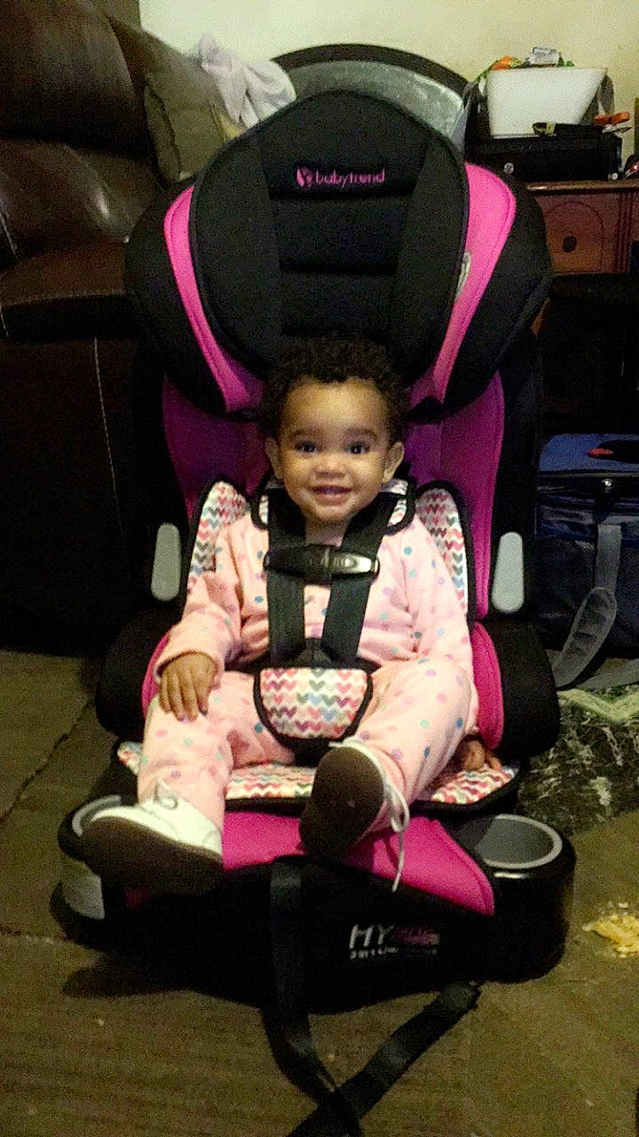 Kaliah joined the competition — help win amazing prizes! baby, baby_carriage, baby_in_car_seat, baby_products, car_seat, child, joy, magenta, person, pink, product, purple, toddler, violet