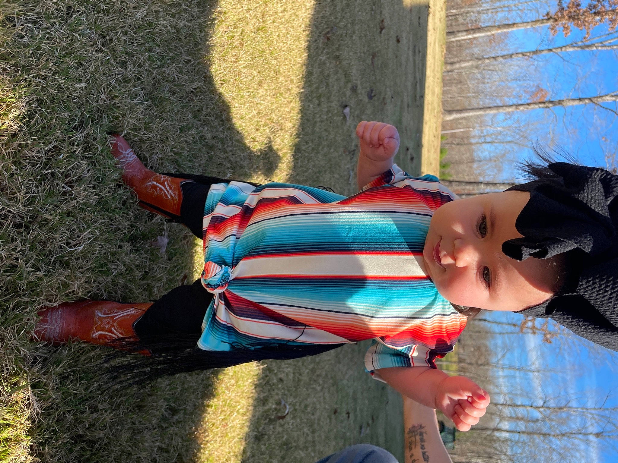 Elaine is registered to the contest to win money with this photo: baby, baby_toddler_clothing, outdoor_shoe, people_in_nature, person, shadow, sock, toddler, walking_shoe