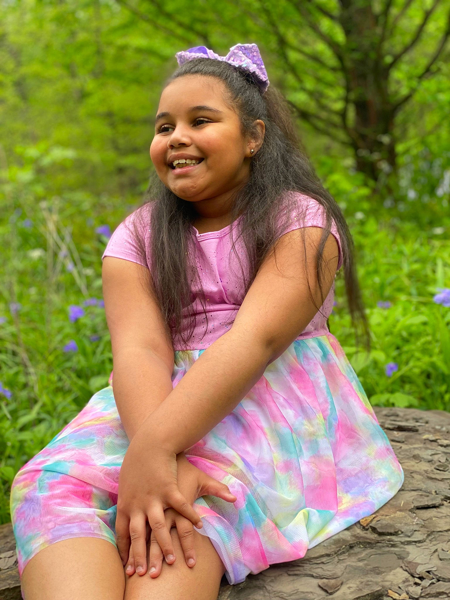 Ava joined the competition — help win amazing prizes! black_hair, dress, eye, face, grass, hair, happy, head, human_body, joy, leaf, leisure, lip, long_hair, people_in_nature, person, pink, plant, smile, summer