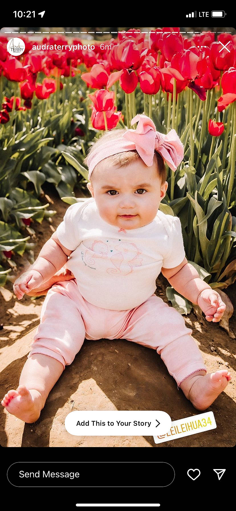 Harper is registered to the contest to win money with this photo: baby, baby_toddler_clothing, beauty, child, dress, flower, grass, happy, headgear, headwear, magenta, people_in_nature, person, petal, pink, plant, red, sitting, skin, sleeve