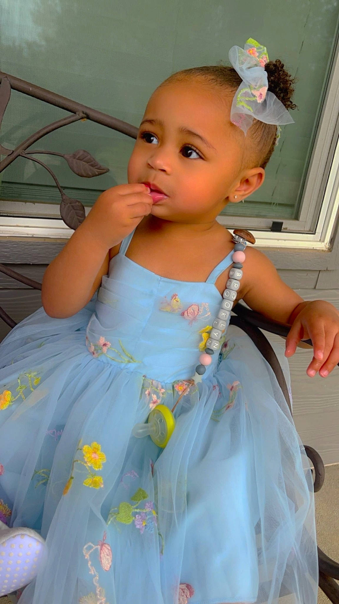 Brooklyn joined the competition — help win amazing prizes! baby, baby_products, baby_toddler_clothing, cheek, child, day_dress, dress, event, face, fashion_design, fun, hairstyle, happy, headpiece, iris, peach, person, pink, skin, sleeve