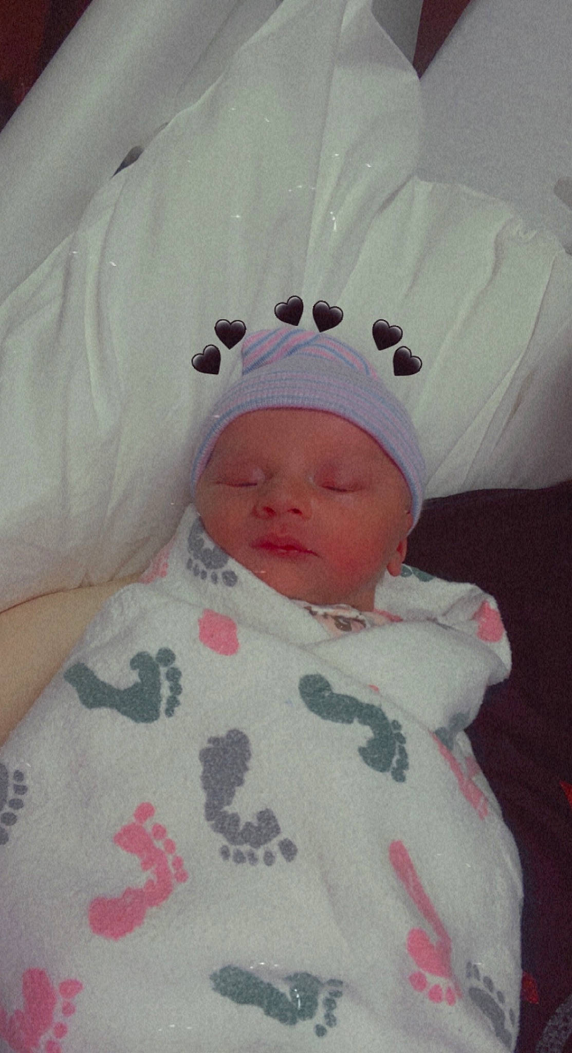 Ariel joined the competition — help win amazing prizes! baby, baby_products, baby_safety, baby_sleeping, baby_toddler_clothing, beanie, bedding, bedtime, carmine, cheek, child, comfort, face, linens, pattern, person, pink, room, sleeve, toddler