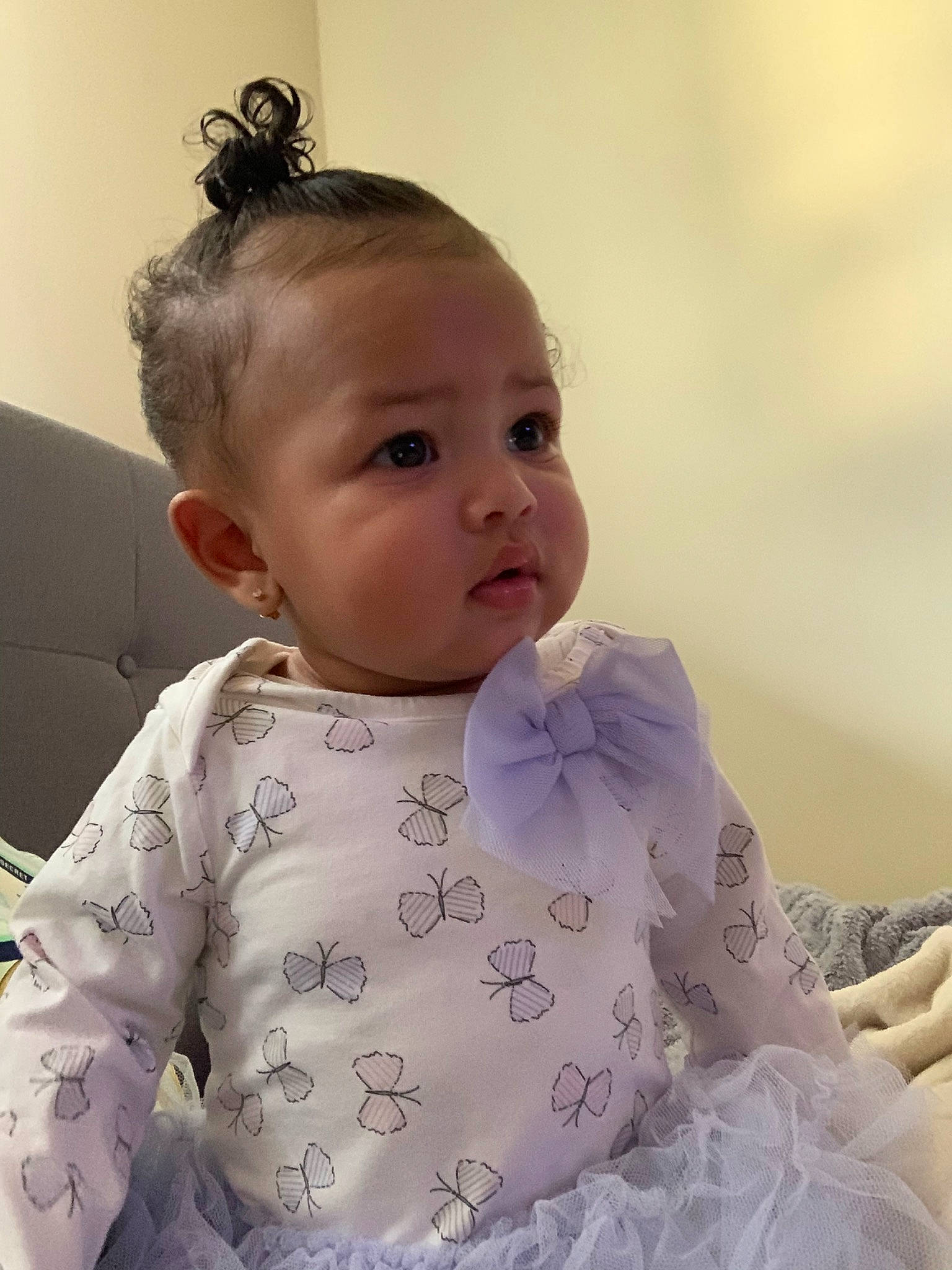 Cailah joined the competition — help win amazing prizes! baby, cheek, child, dress, ear, eye, face, forehead, head, iris, lip, neck, nose, outerwear, person, pink, purple, skin, smile, textile