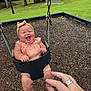 Mollie joined the competition — help win amazing prizes! baby, child, clothing, fun, grass, hand, happy, headband, infant, joy, nature, outdoor, park, person, playground, ring, smiling, summer, swing, wood_chips