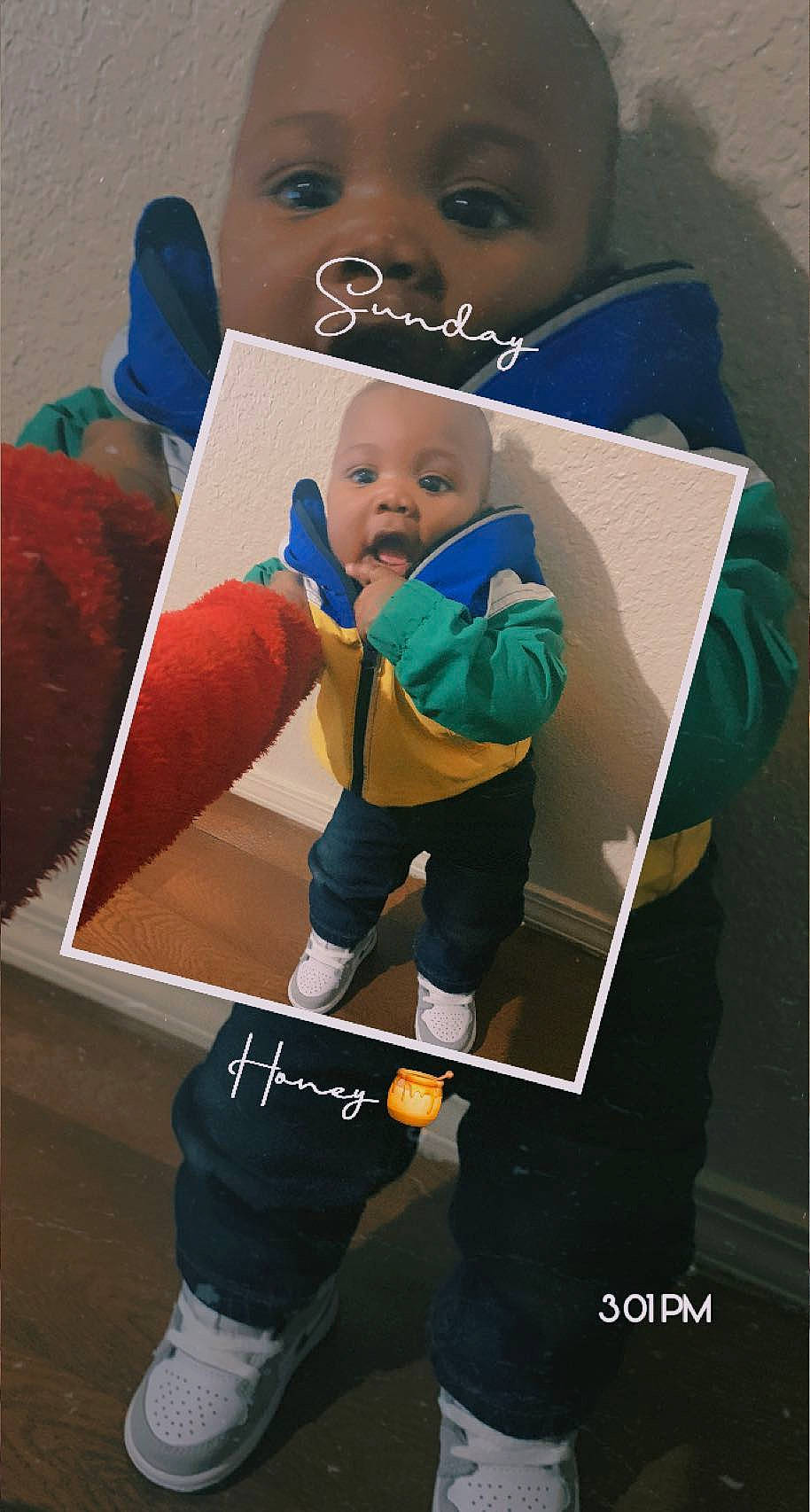 Daveon joined the competition — help win amazing prizes! advertising, art, baby, baby_products, baby_toddler_clothing, child, electric_blue, fictional_character, fun, gesture, happy, illustration, person, personal_protective_equipment, photograph, play, product, room, t_shirt, toddler