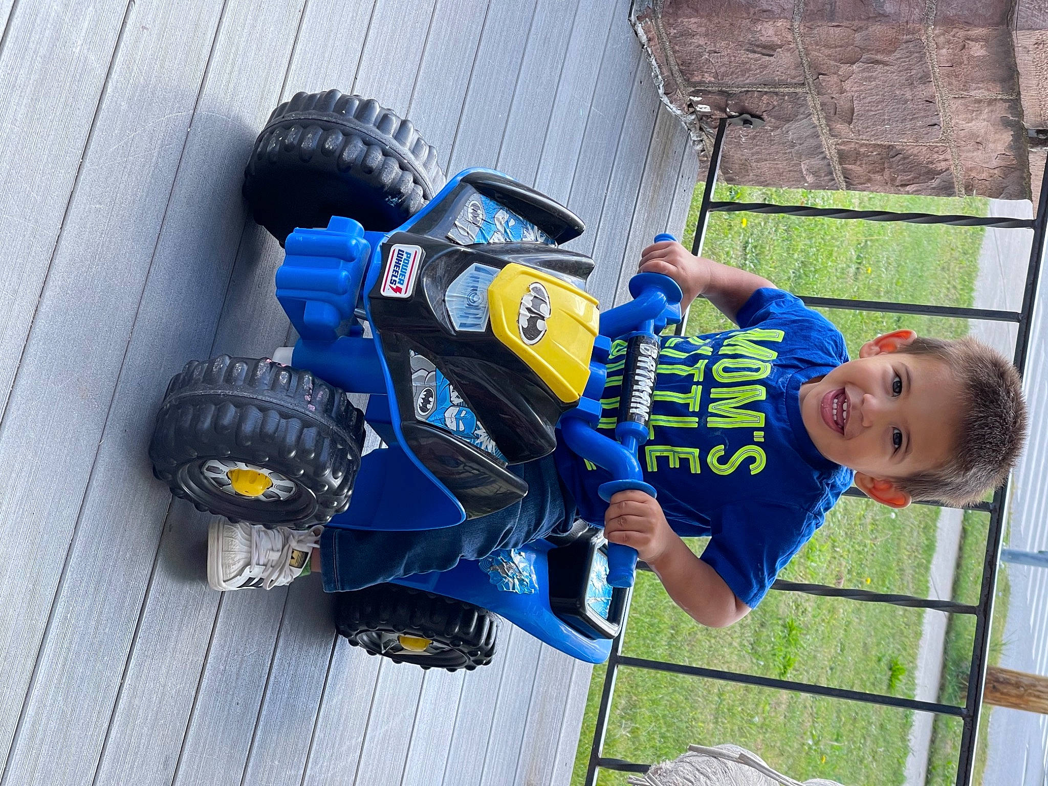 Kaisen Wayne joined the competition — help win amazing prizes! auto_part, automotive_design, automotive_exterior, automotive_tire, automotive_wheel_system, electric_blue, joy, leisure, machine, motor_vehicle, person, recreation, rim, smile, stunt, synthetic_rubber, t_shirt, tire, toddler, tread