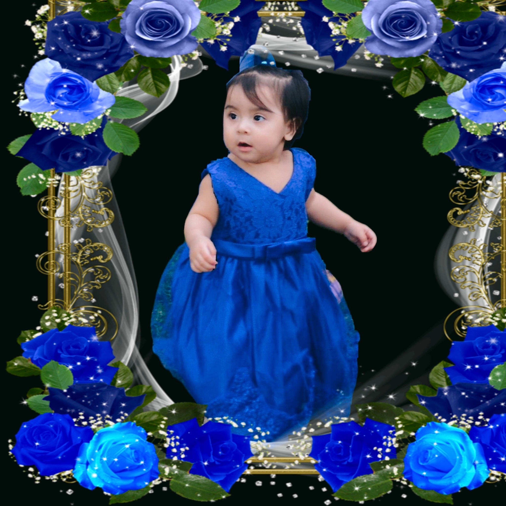 Avarose is registered to the contest to win money with this photo: aqua, azure, beauty, blue, day_dress, dress, electric_blue, event, fun, happy, jewellery, lighting, one_piece_garment, party_supply, pattern, person, petal, purple, toddler, violet