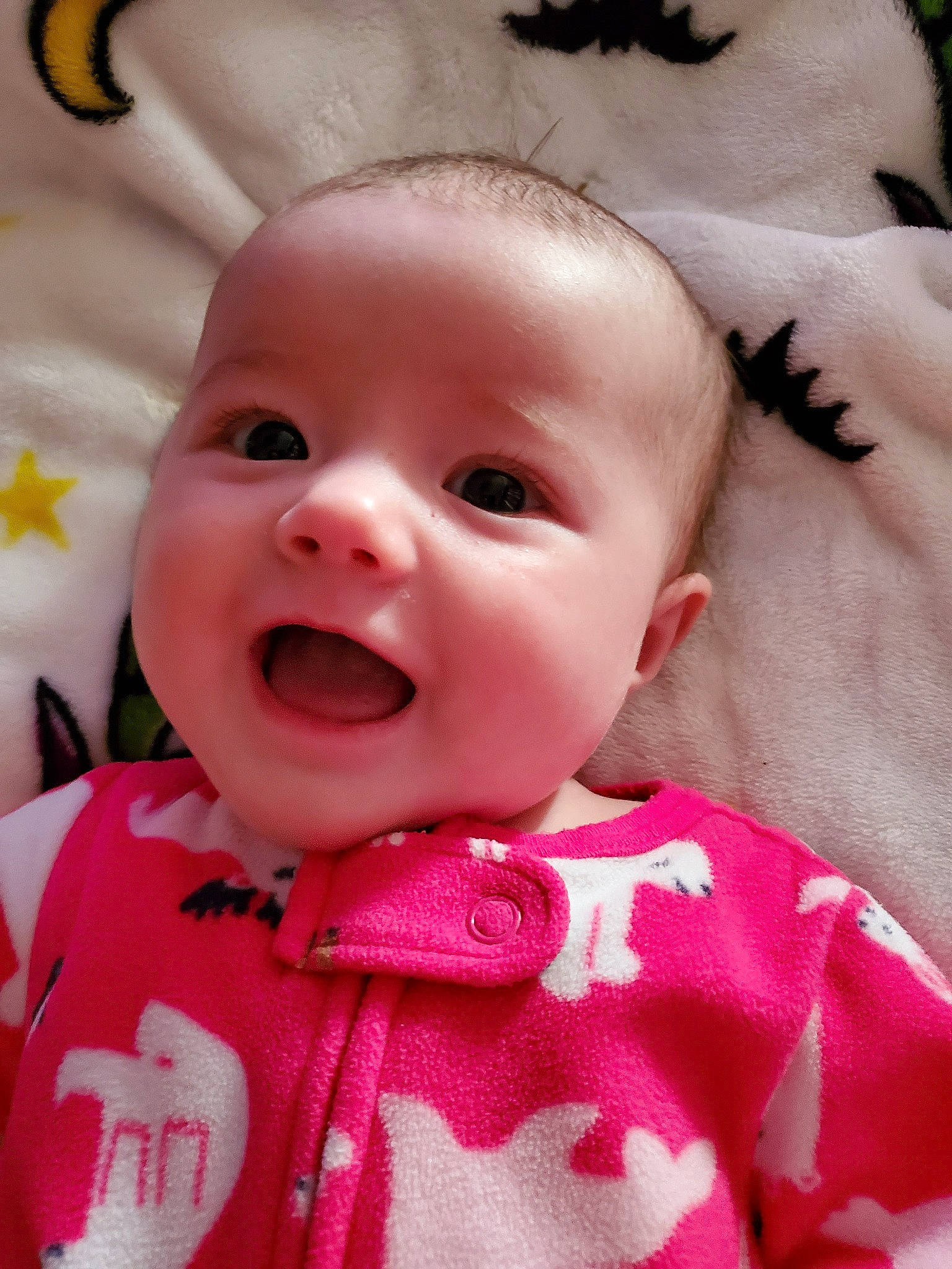 Lila joined the competition — help win amazing prizes! baby, baby_making_funny_faces, cheek, child, close_up, eye, face, facial_expression, head, lip, mouth, nose, person, pink, skin, smile, toddler