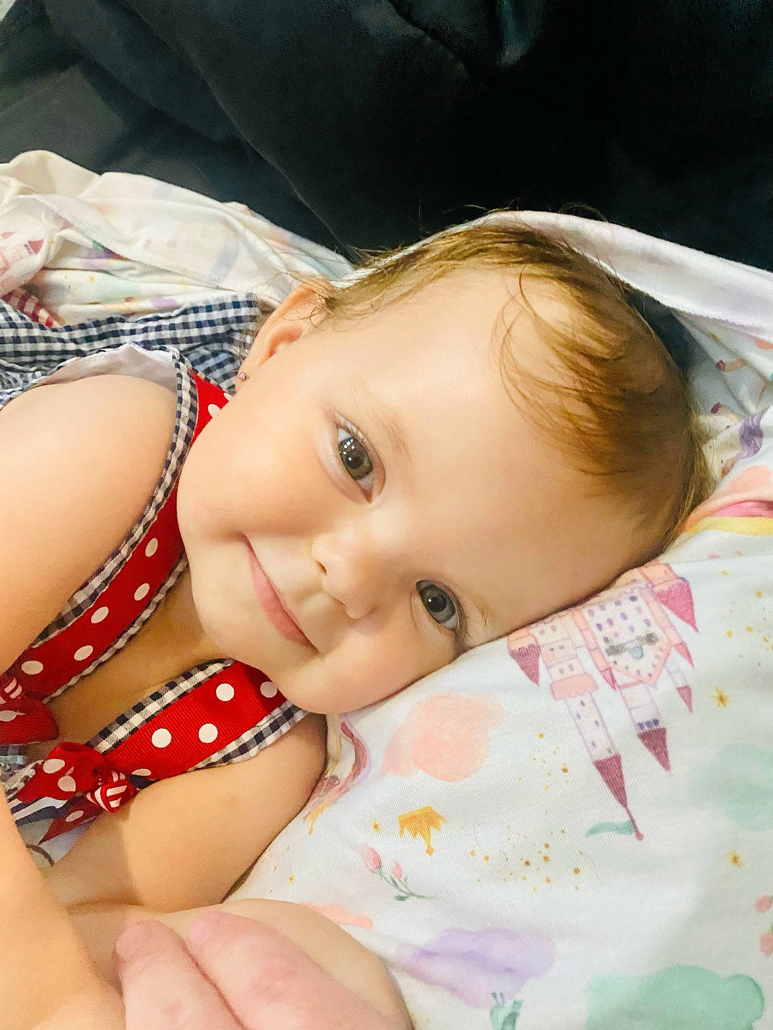 Aria joined the competition — help win amazing prizes! baby, baby_toddler_clothing, cheek, chest, child, comfort, eyelash, face, facial_expression, finger, happy, head, iris, lip, pattern, person, skin, smile, thigh, toddler