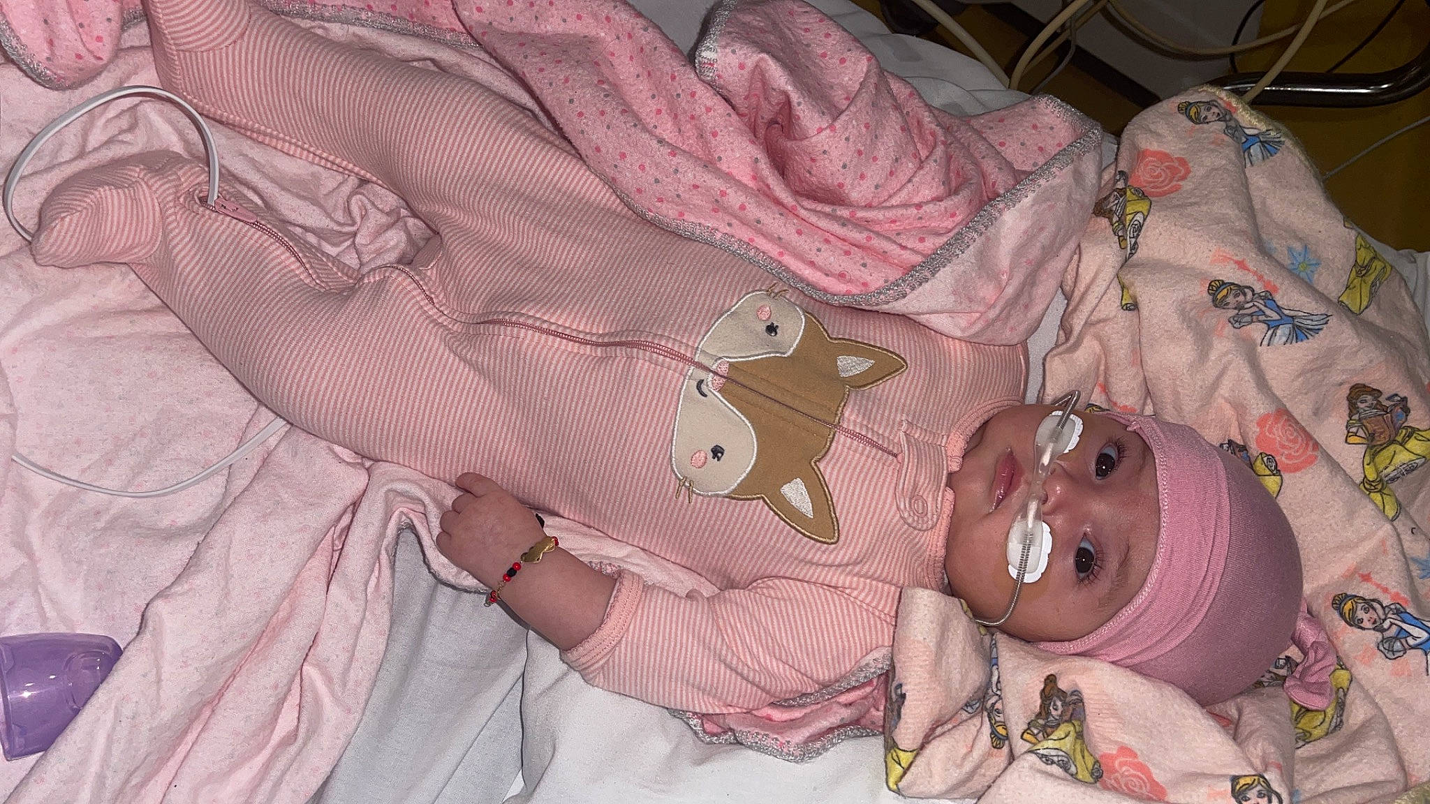 Madeline joined the competition — help win amazing prizes! baby, baby_products, baby_toddler_clothing, baby_toys, carmine, child, comfort, happy, headwear, linens, magenta, pattern, peach, person, pink, plush, skin, sleeve, smile, stuffed_toy