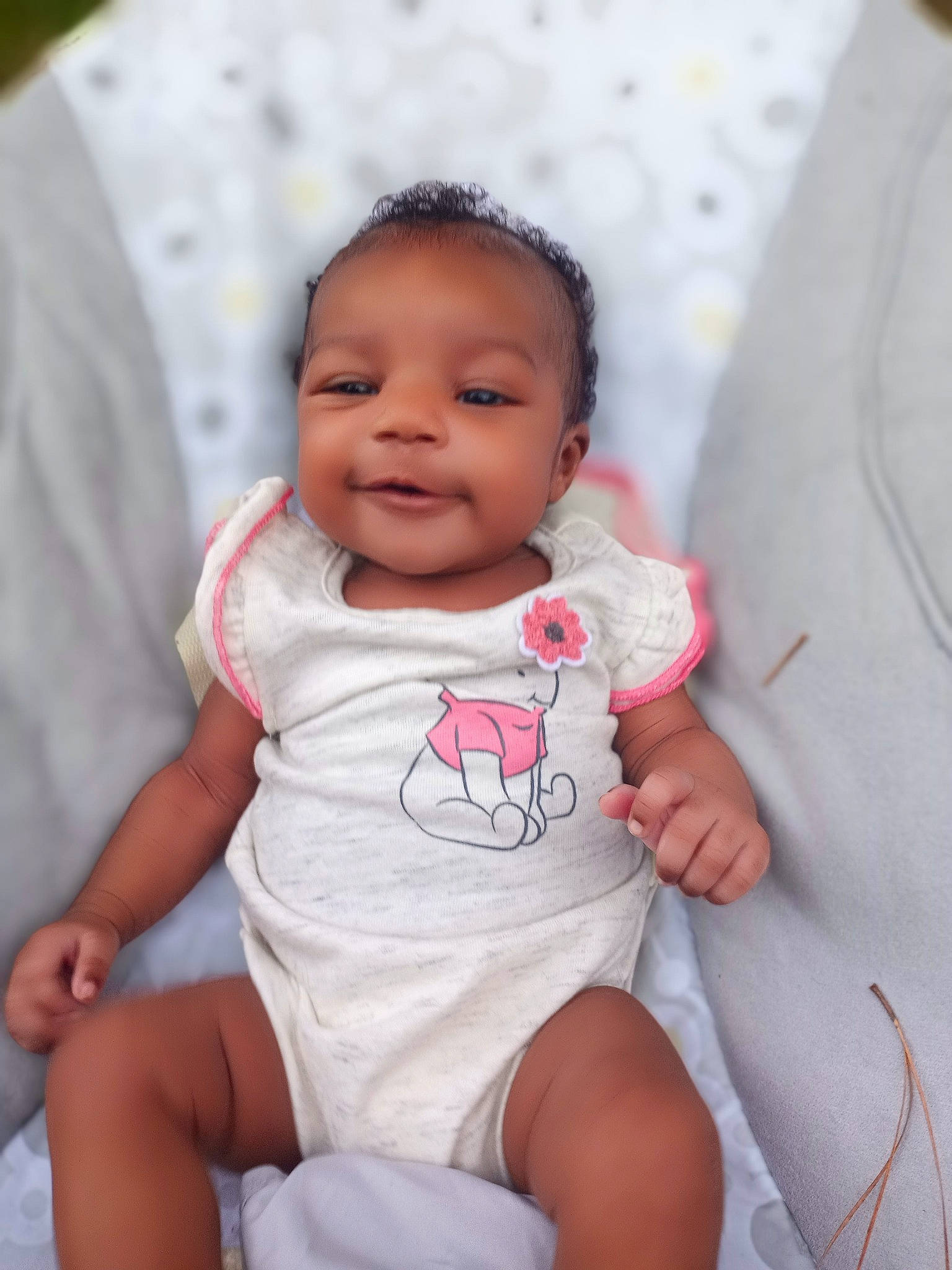 Ca'Miyah joined the competition — help win amazing prizes! baby, baby_toddler_clothing, cheek, dress, eye, eyelash, facial_expression, gesture, hairstyle, happy, human_body, iris, lip, nose, person, pink, skin, sleeve, smile, standing