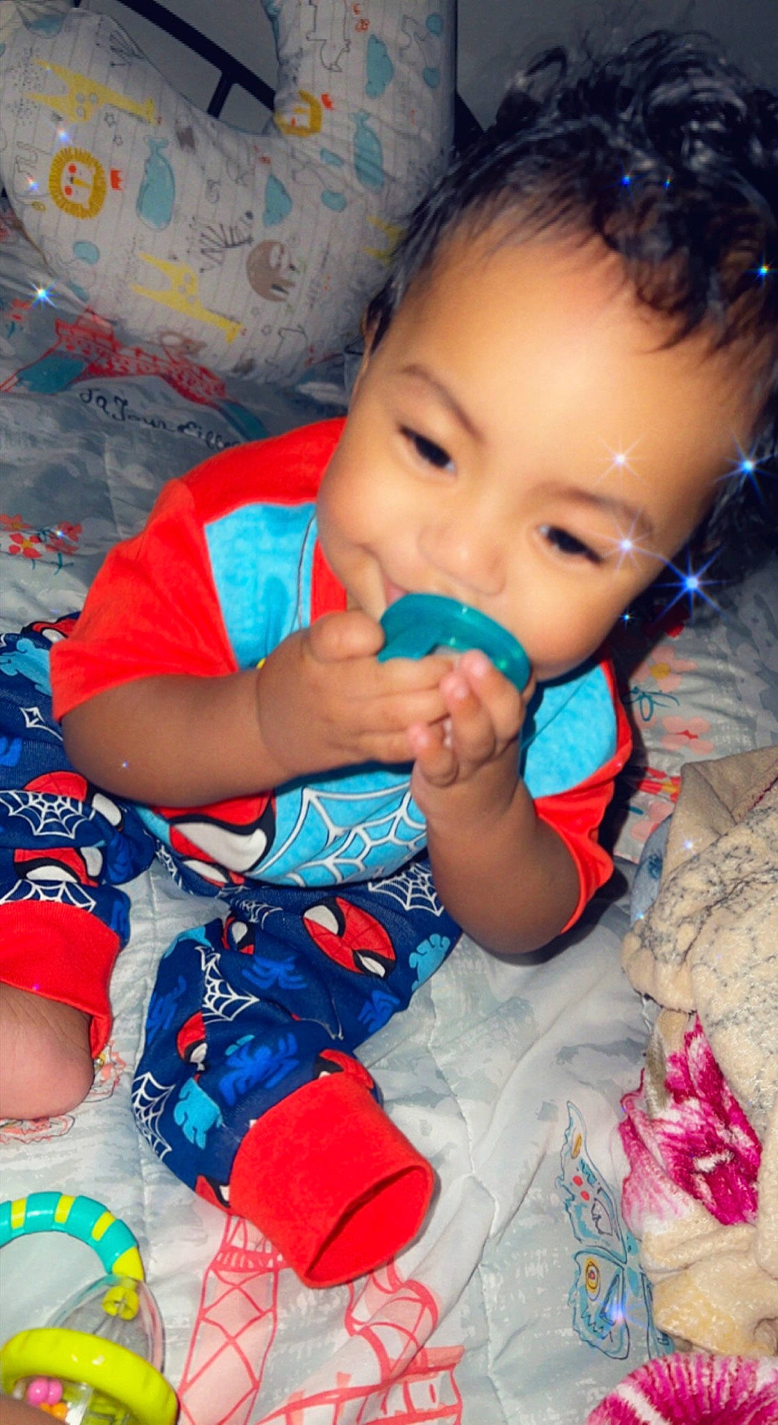 Jamier joined the competition — help win amazing prizes! azure, baby, baby_toddler_clothing, blue, cheek, child, eyelash, finger, fun, happy, iris, lip, mouth, nose, people, person, pink, product, sleeve, toddler