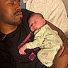 Donnie joined the competition — help win amazing prizes! man, baby, sleeping, pajamas, bed, blanket, indoor, rest, family, parent, child, comfort, nap, tired, peaceful, skin, tattoo, clothing, head, portrait