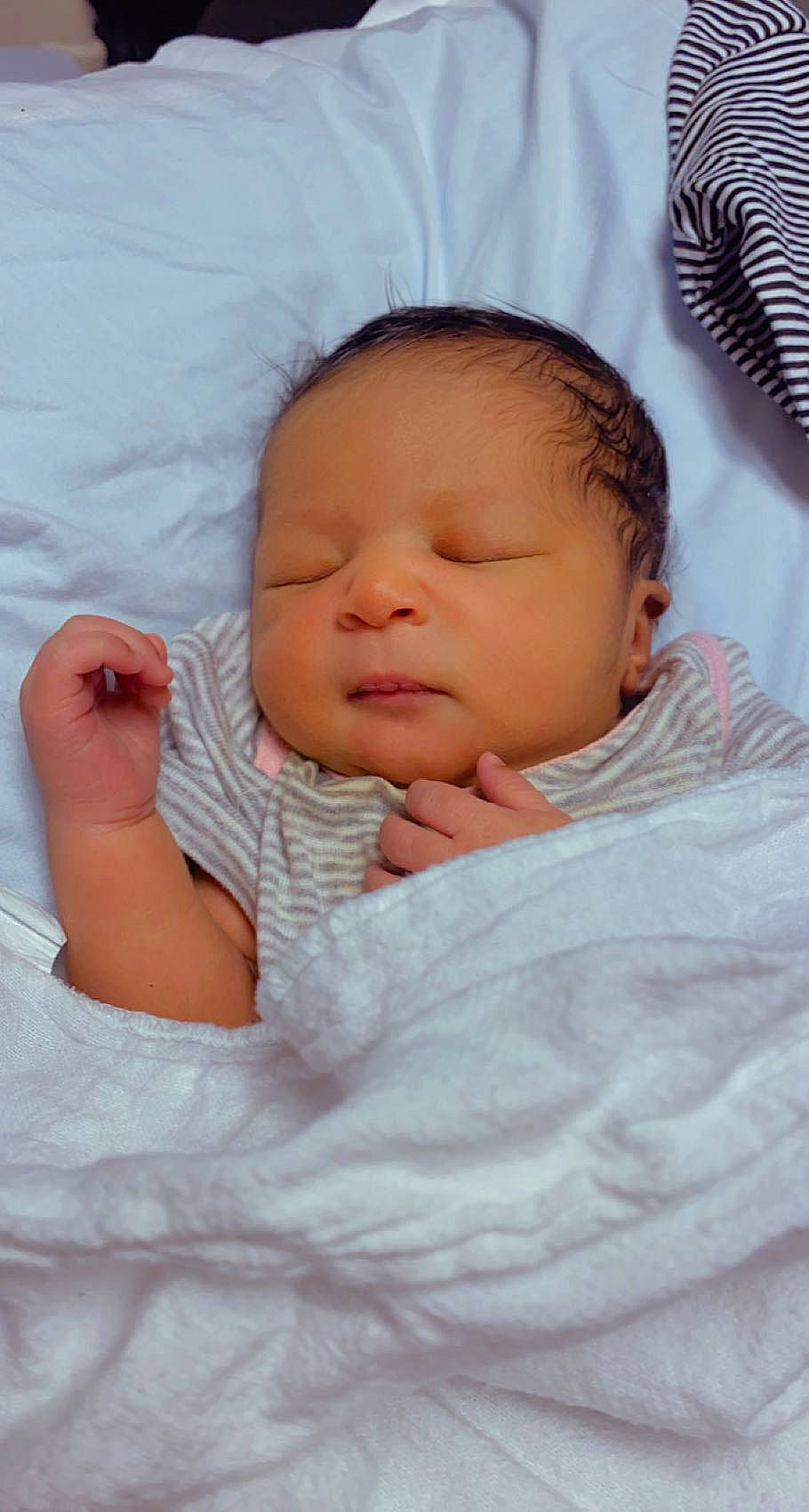 Paisley joined the competition — help win amazing prizes! baby, baby_sleeping, baby_toddler_clothing, cheek, chin, comfort, eye, eyebrow, finger, gesture, happy, head, human_body, iris, lip, mouth, nose, person, skin, textile