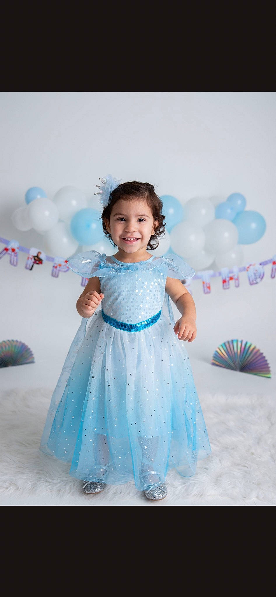 Alivya is registered to the contest to win money with this photo: aqua, arm, azure, baby_toddler_clothing, balloon, day_dress, dress, fun, happy, joy, one_piece_garment, person, photograph, pink, product, shoulder, skin, sleeve, smile, standing
