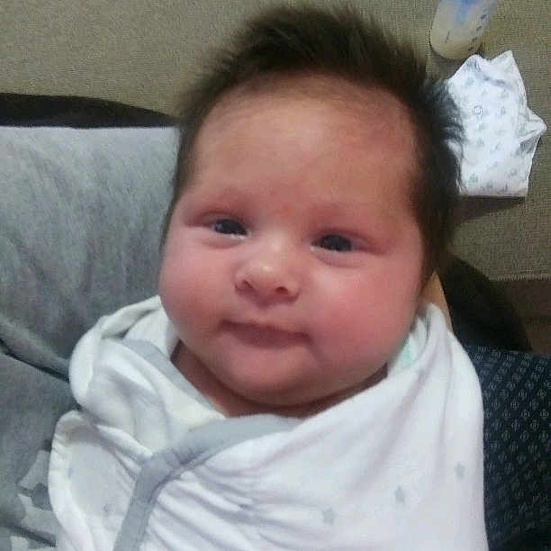 Lynlee is registered to the contest to win money with this photo: baby, cheek, child, chin, ear, eye, eyebrow, face, facial_expression, forehead, head, iris, lip, mouth, nose, person, skin, smile, toddler
