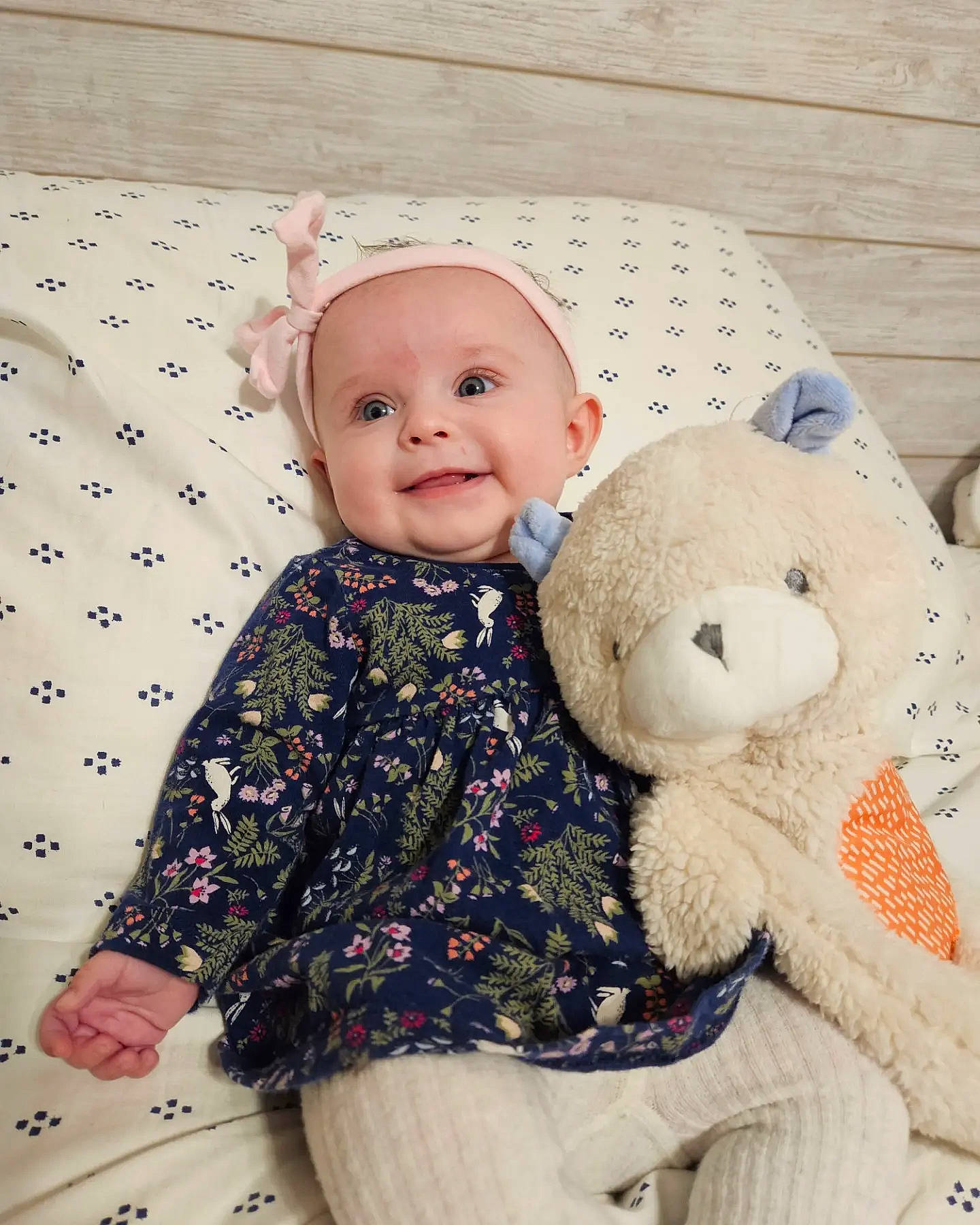 Kinsley is registered to the contest to win money with this photo: baby, baby_products, baby_sleeping, baby_toddler_clothing, child, comfort, eye, happy, head, joy, linens, pattern, person, room, skin, sleeve, smile, stuffed_toy, teddy_bear, textile