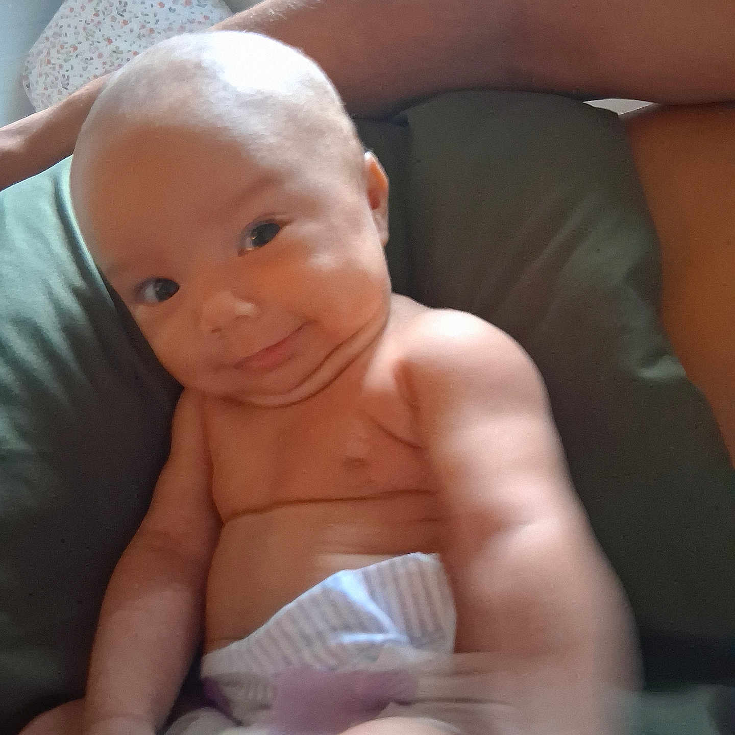 Gracious joined the competition — help win amazing prizes! arm, baby, blur, candid, child, closeup, comfort, cute, diaper, expression, hand, human, indoors, infant, person, portrait, skin, smile, support, young