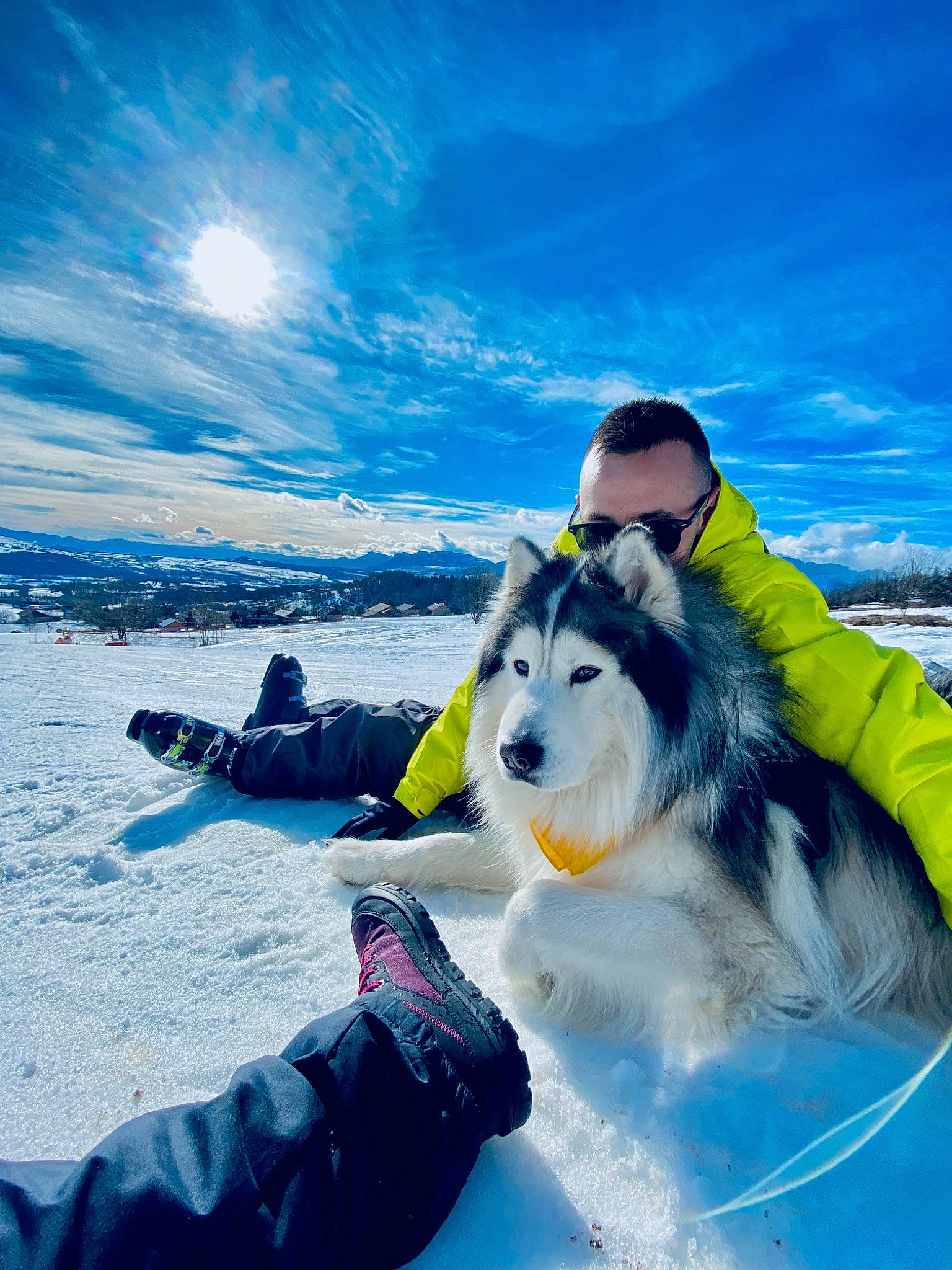 Nox participe au concours pour gagner de l'argent avec cette photo : blue, carnivore, cloud, companion_dog, dog, dog_breed, electric_blue, freezing, fun, fur, glacial_landform, happy, ice_cap, leisure, recreation, sky, slope, snow, sports, winter