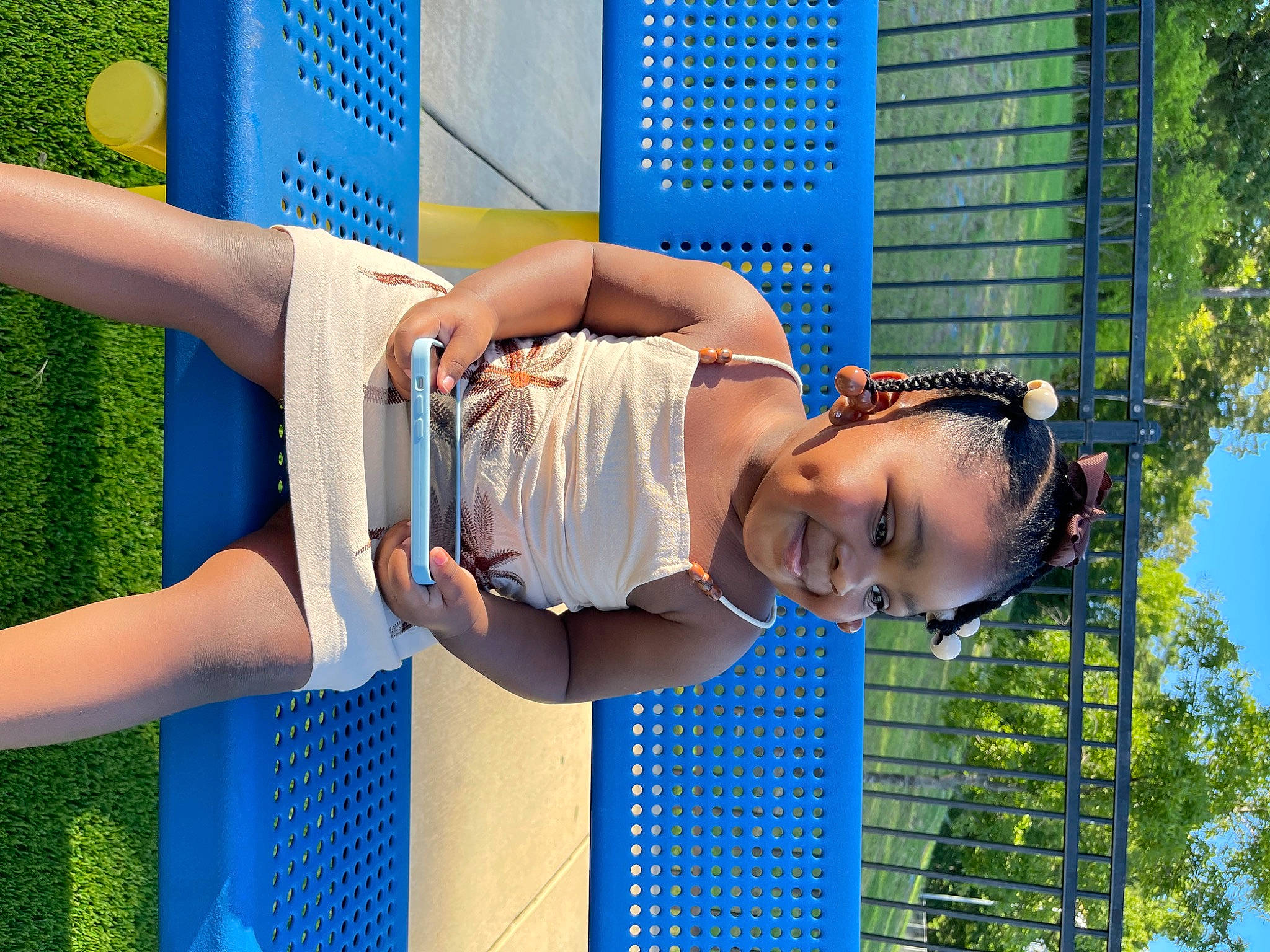 Klover joined the competition — help win amazing prizes! blue, dress, fence, grass, green, happy, human_body, joint, joy, leg, leisure, line, people_in_nature, person, photograph, plant, shorts, shoulder, sky, smile