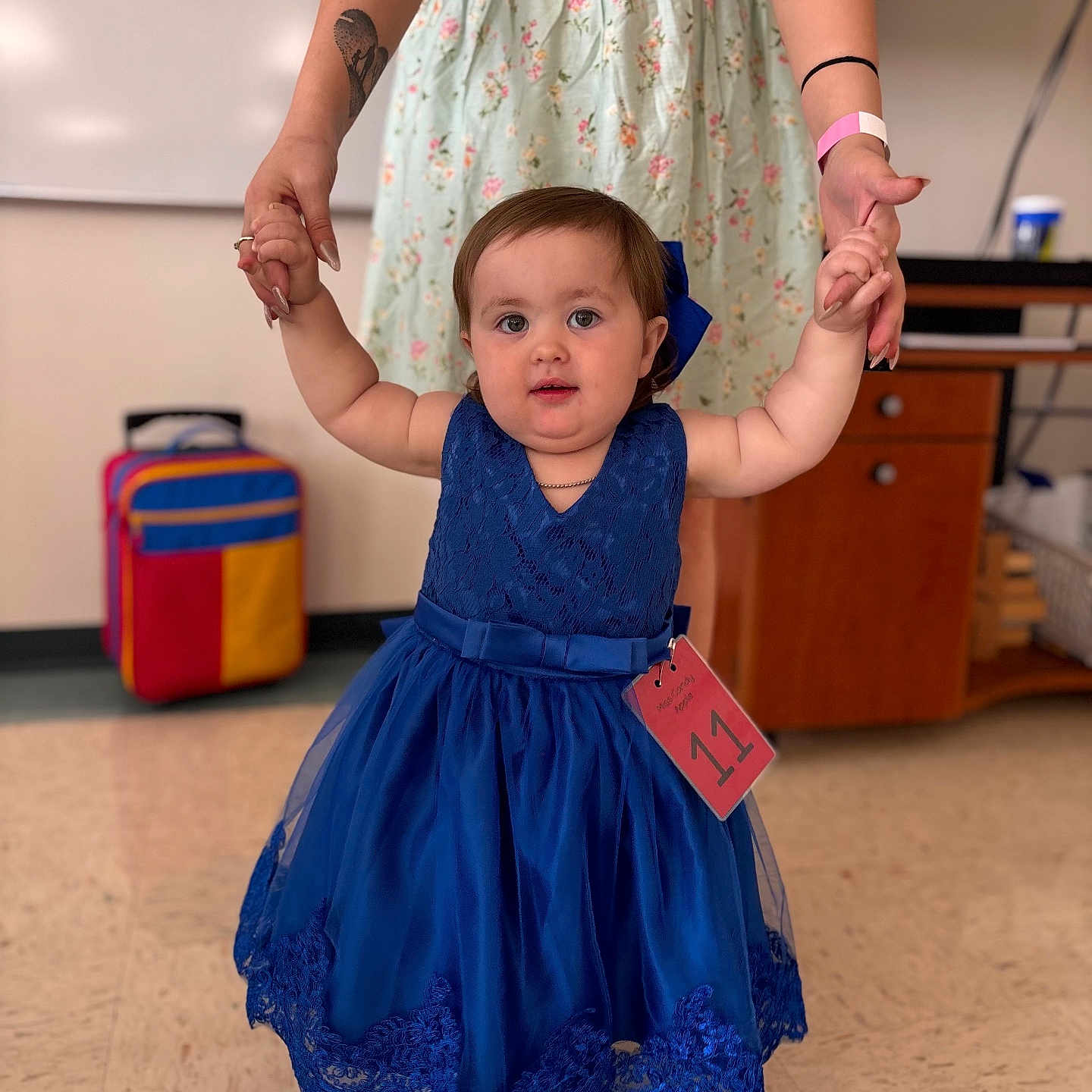 Oaklynn Baker joined the competition — help win amazing prizes! accessories, bodypart, bracelet, child, clothing, dress, eveningdress, face, female, finger, formalwear, girl, hand, head, jewelry, person, photography, portrait, sleeve, wood