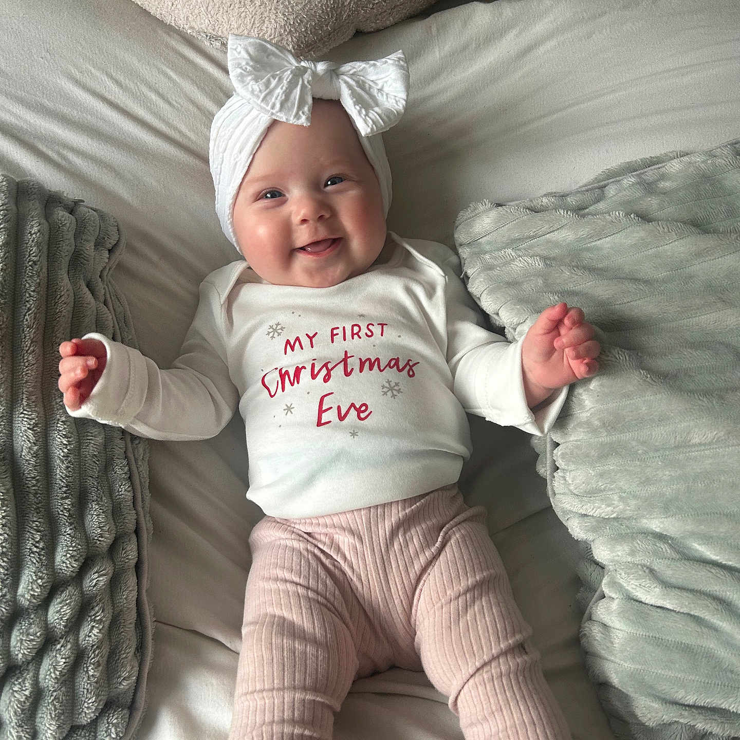 Arabella joined the competition — help win amazing prizes! baby, bed, bedroom, bodypart, clothing, couch, cushion, face, finger, furniture, hat, head, homedecor, indoors, newborn, pants, person, photography, portrait, room