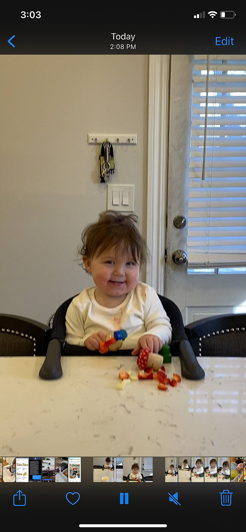 Philip is registered to the contest to win money with this photo: baby, chair, cheek, child, comfort_food, flooring, fun, glass, joy, person, play, room, sitting, smile, table, toddler, toy, window, window_blind, window_covering