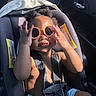 baby, black_hair, car_interior, car_seat, child, cute, happy, orange_sunglasses, playful, portrait, safety, seat, seatbelt, sitting, skin, summer, sunglasses, sunlight, toddler, vehicle