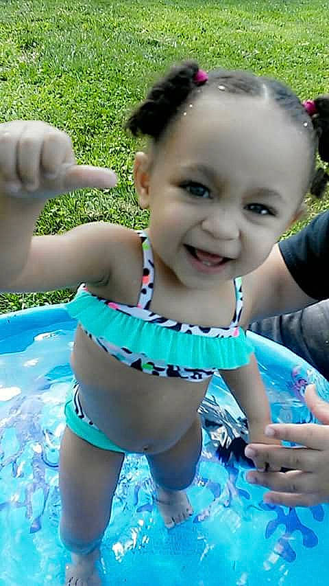 Ja'Nylah joined the competition — help win amazing prizes! black_hair, cheek, child, cool, face, fun, girl, happiness, joy, leisure, mouth, person, play, skin, smile, summer, swimming, swimming_pool, swimwear, toddler